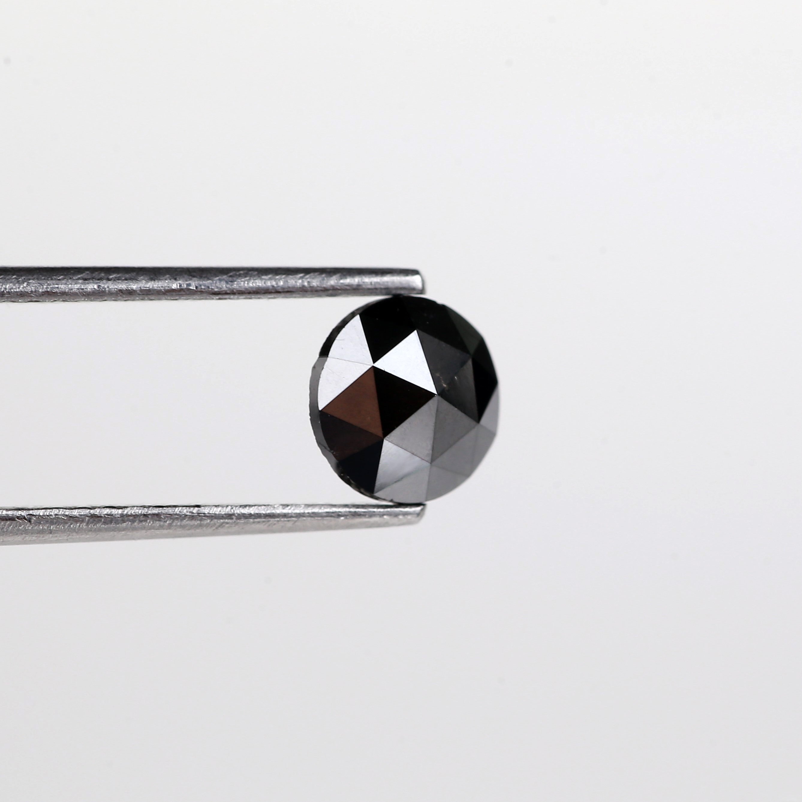 0.91 Carat Natural Rose Cut Black Diamond 6.6 MM