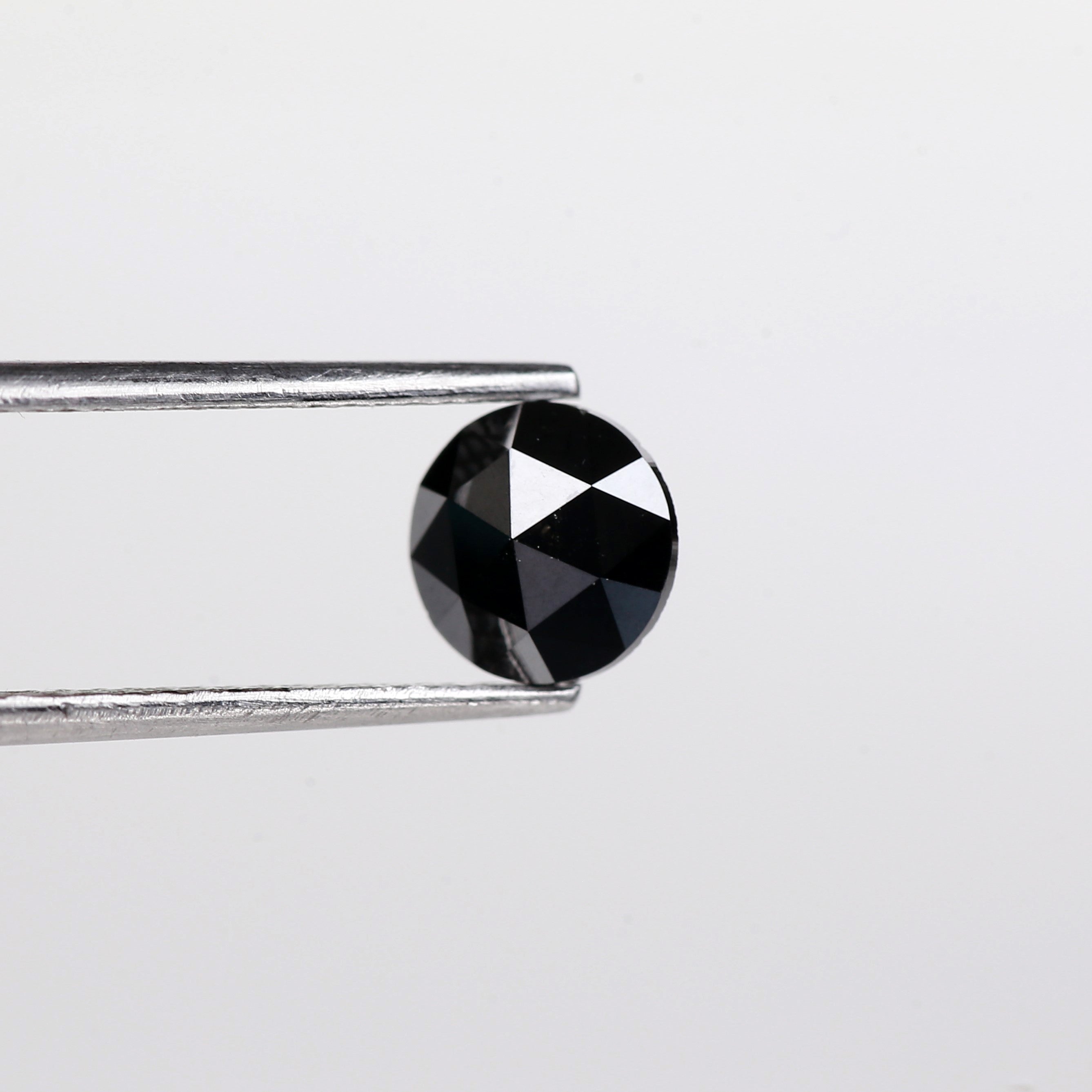 0.91 Carat Natural Rose Cut Black Diamond 6.6 MM