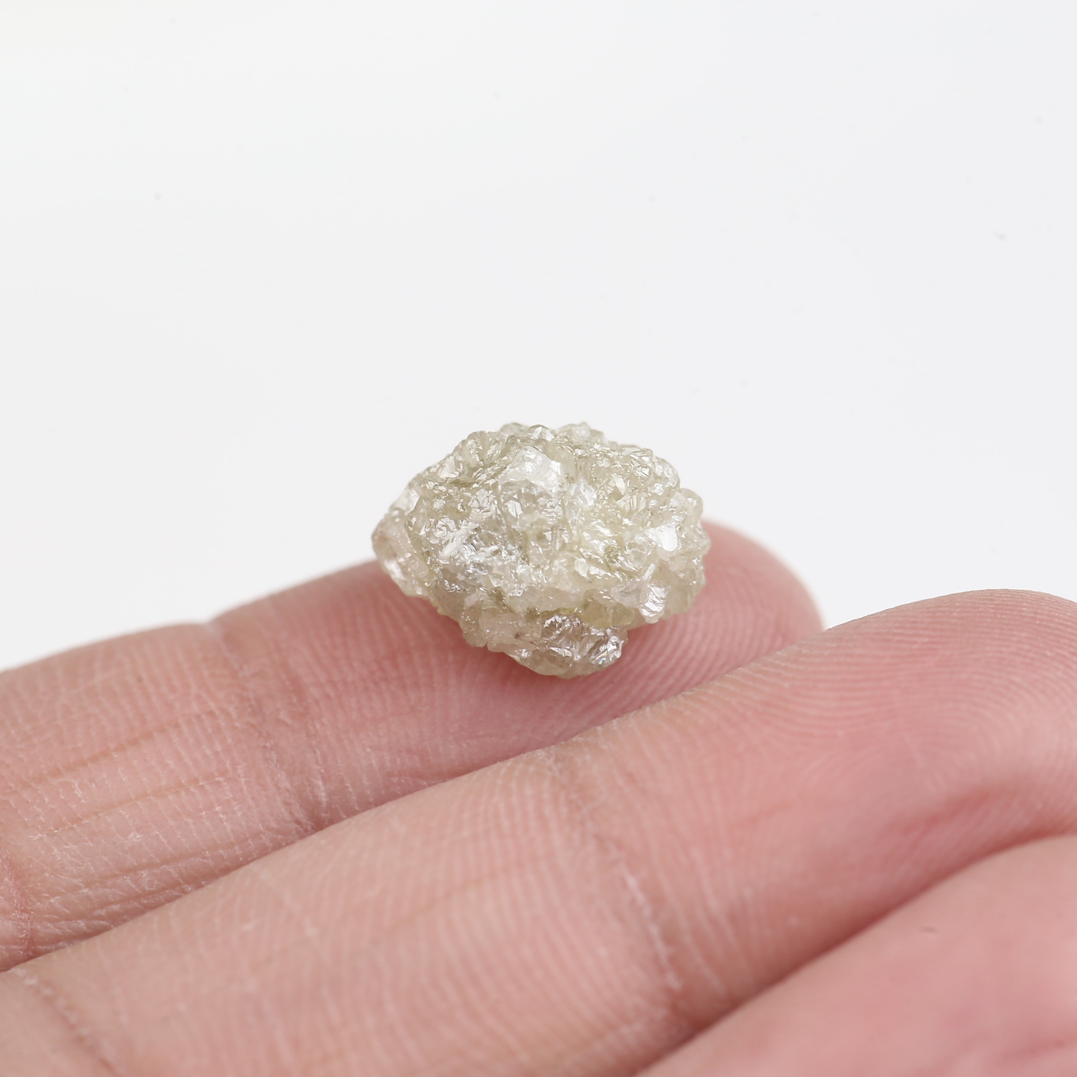 7.10 Carat Natural Rough Raw Yellowish White Diamond 12.92 MM