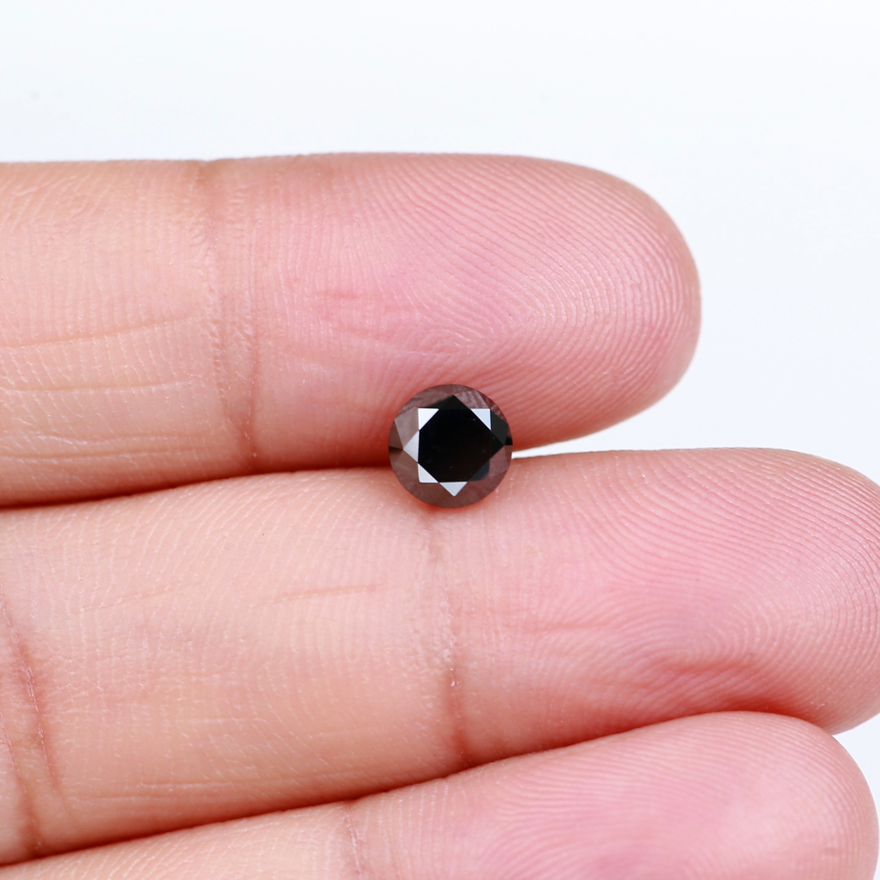 1.19 Carat Natural Round Cut Black Loose Diamond 5.8 MM