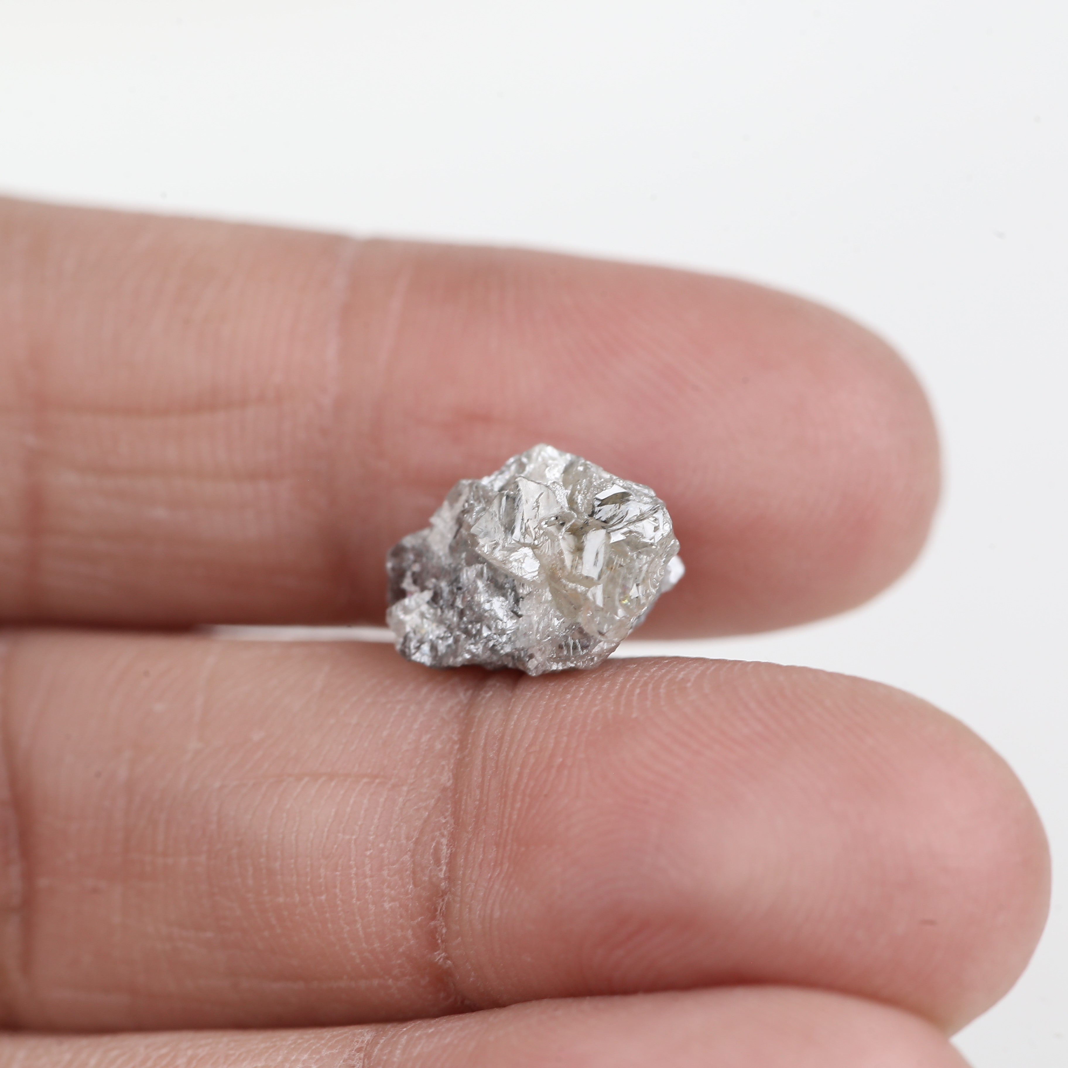 6.77 Carat Natural Rough Gray Diamond 11.99 MM