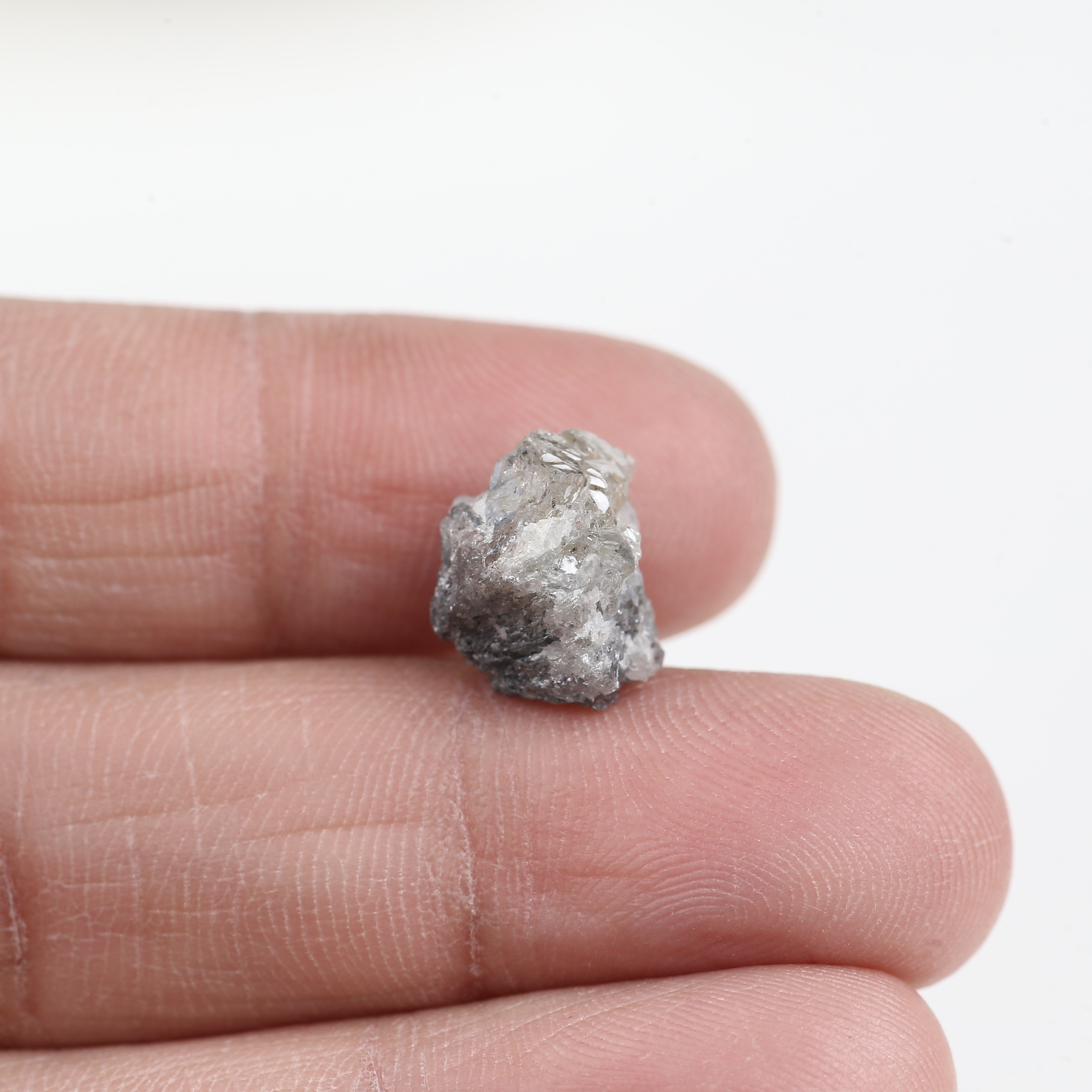 6.77 Carat Natural Rough Gray Diamond 11.99 MM