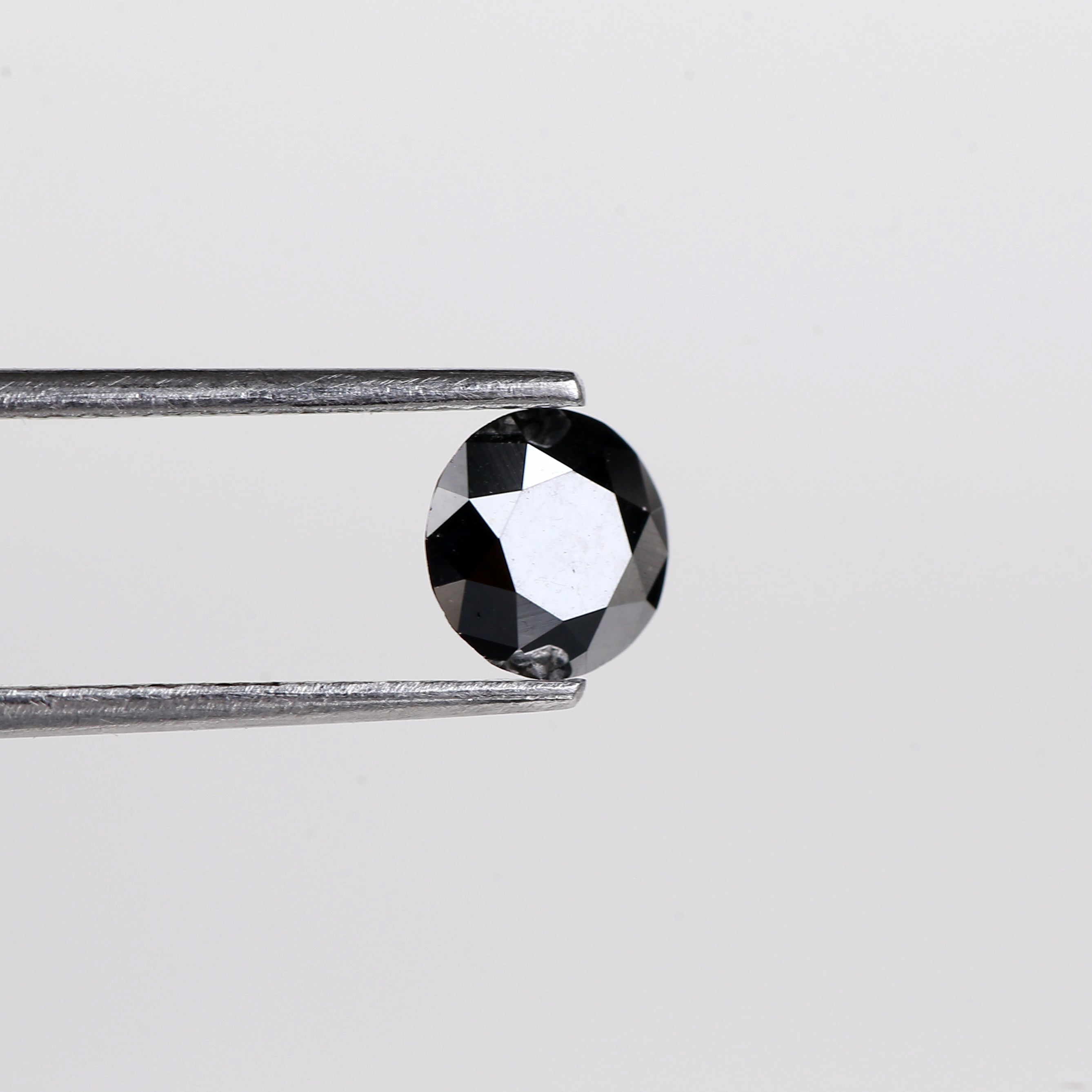 0.91 Carat Natural Round Cut Black Loose Diamond