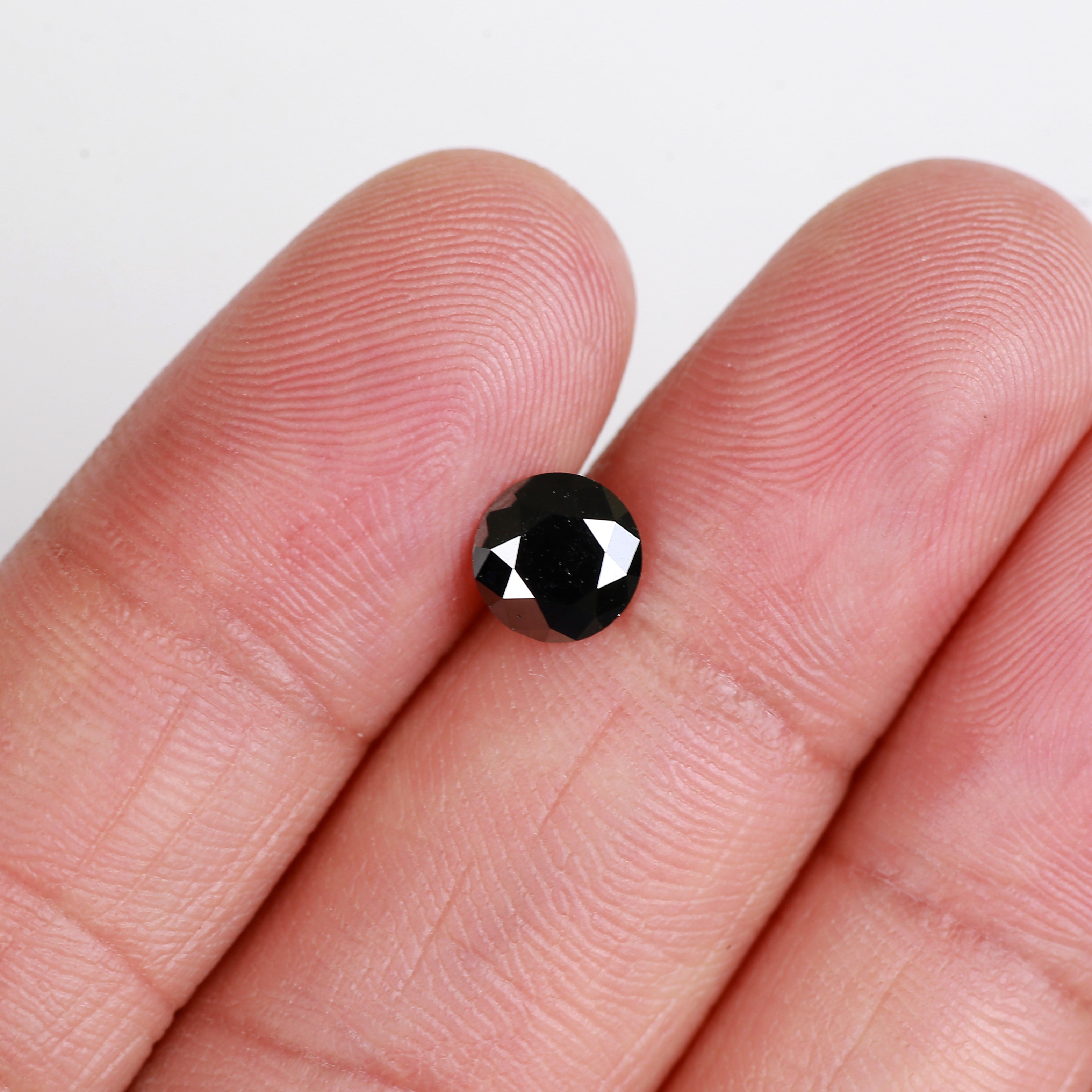 0.91 Carat Natural Round Cut Black Loose Diamond