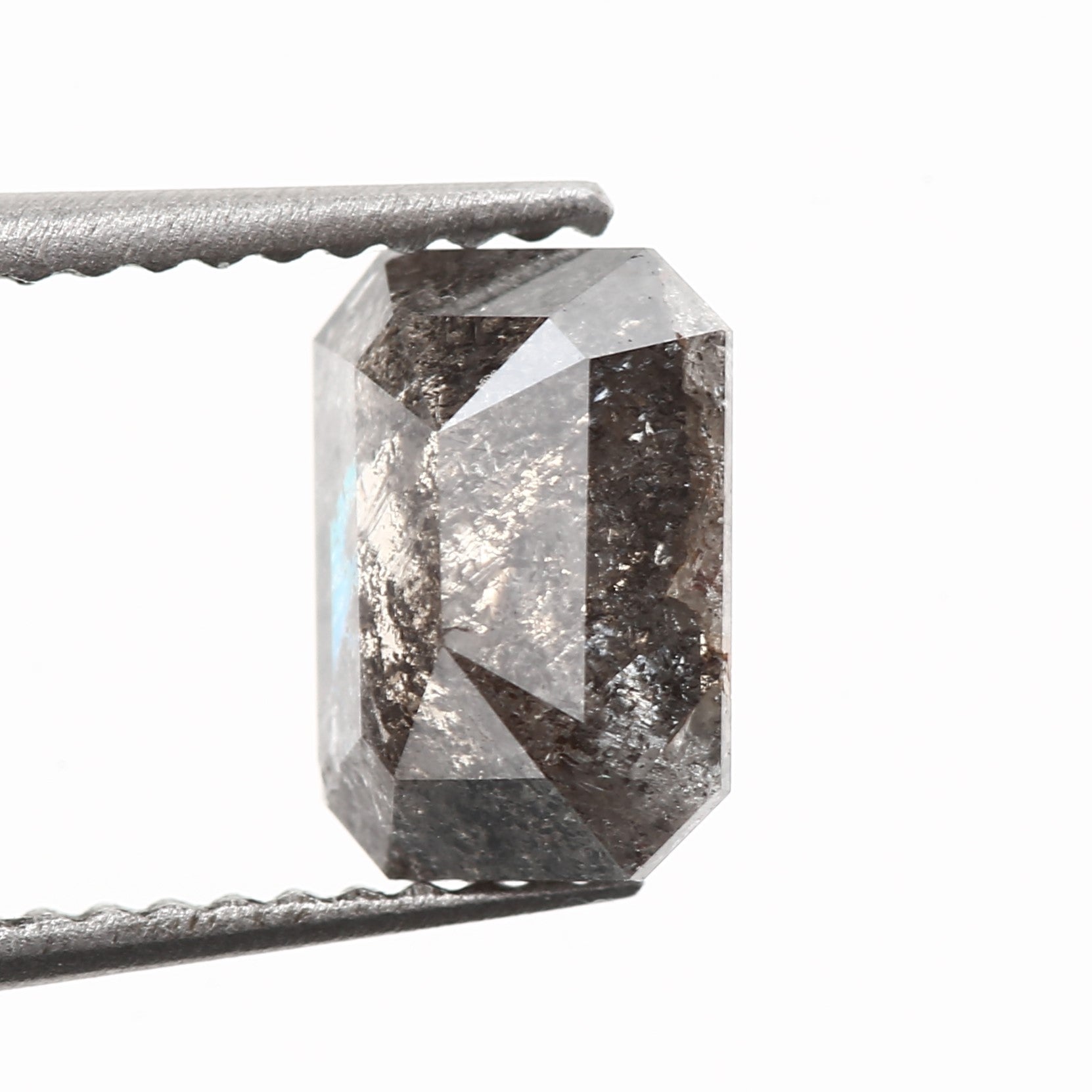 fancy gray salt and pepper diamond emerald