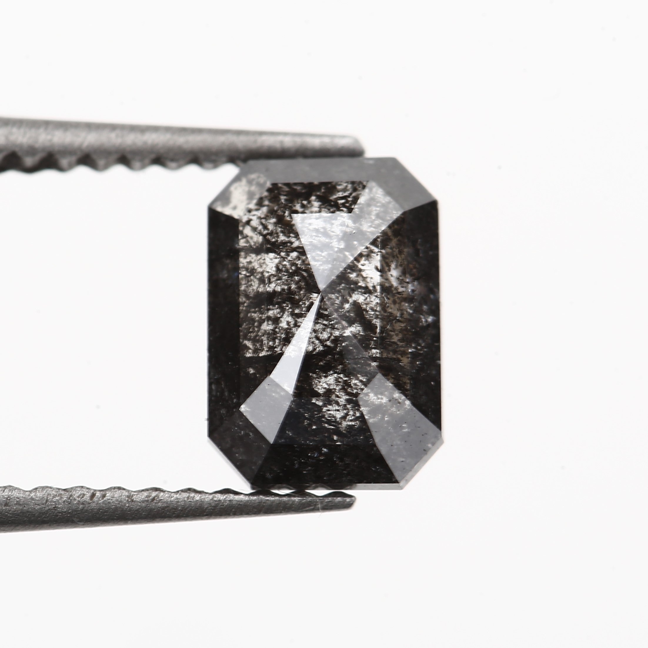 emerald salt pepper diamond ring