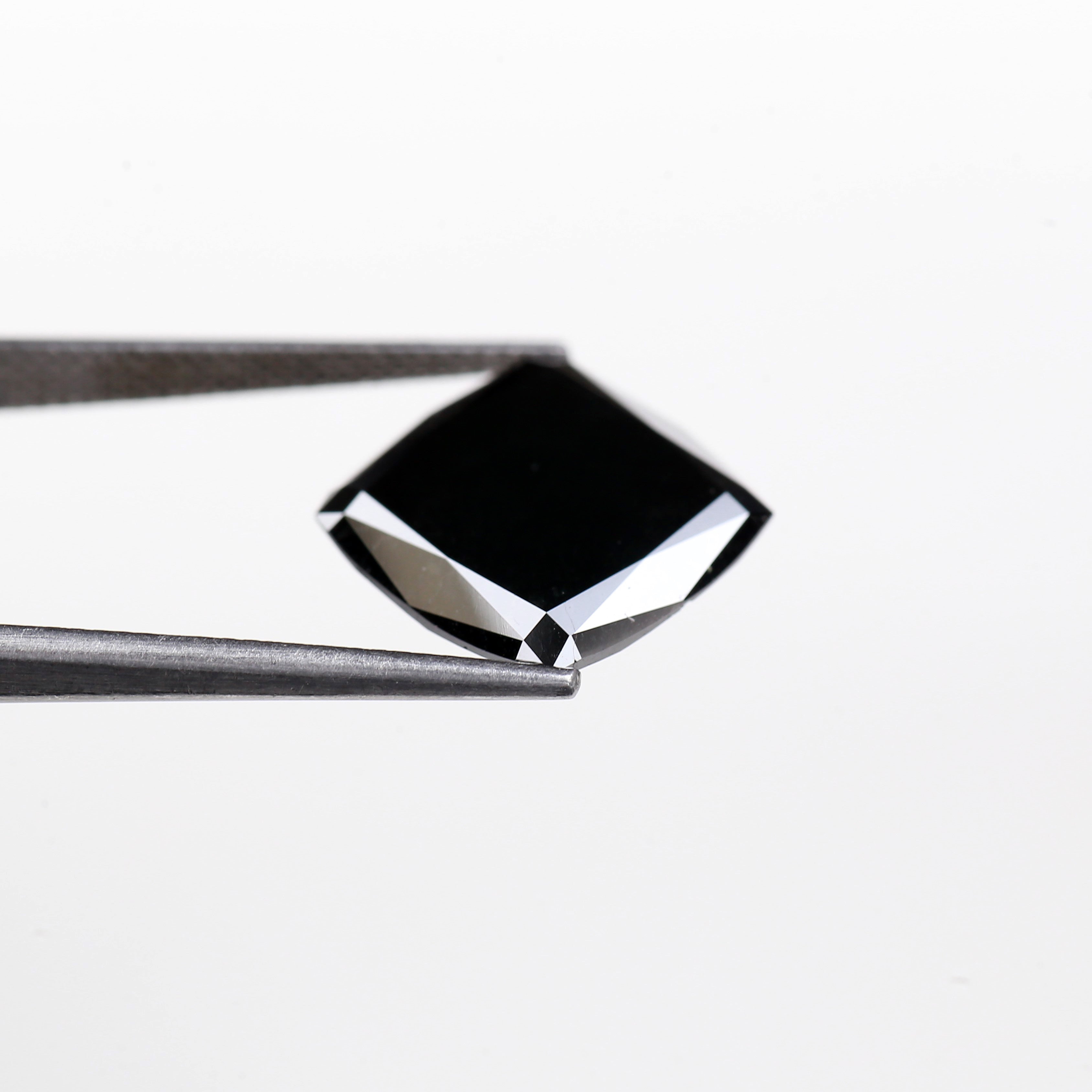 7 Carat Cushion Cut Diamond Natural Black Loose 13.40 MM