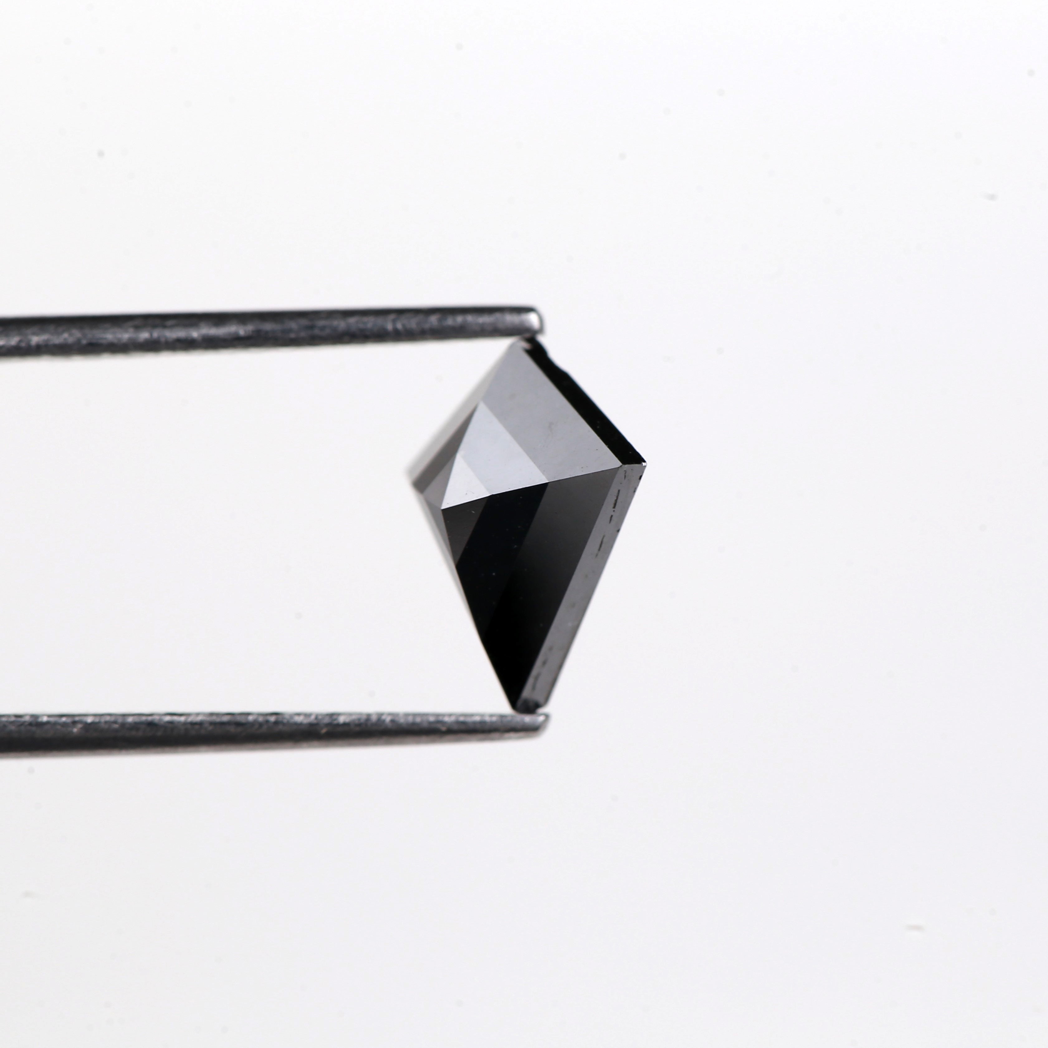 1.51 carat kite shaped natural black diamond for engagement ring