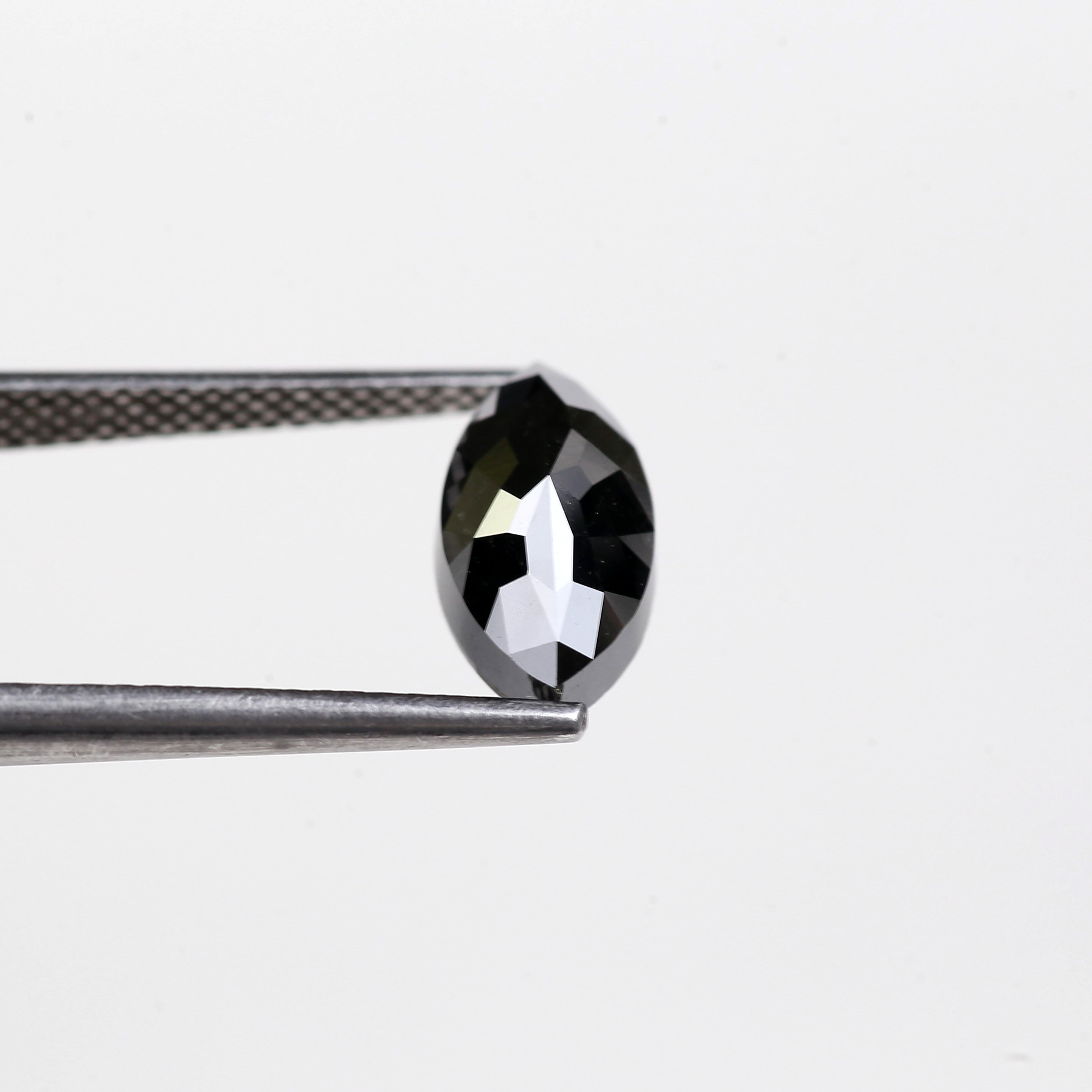 2.26 Carat Natural Marquise Rose Cut Black Diamond 10.60 MM