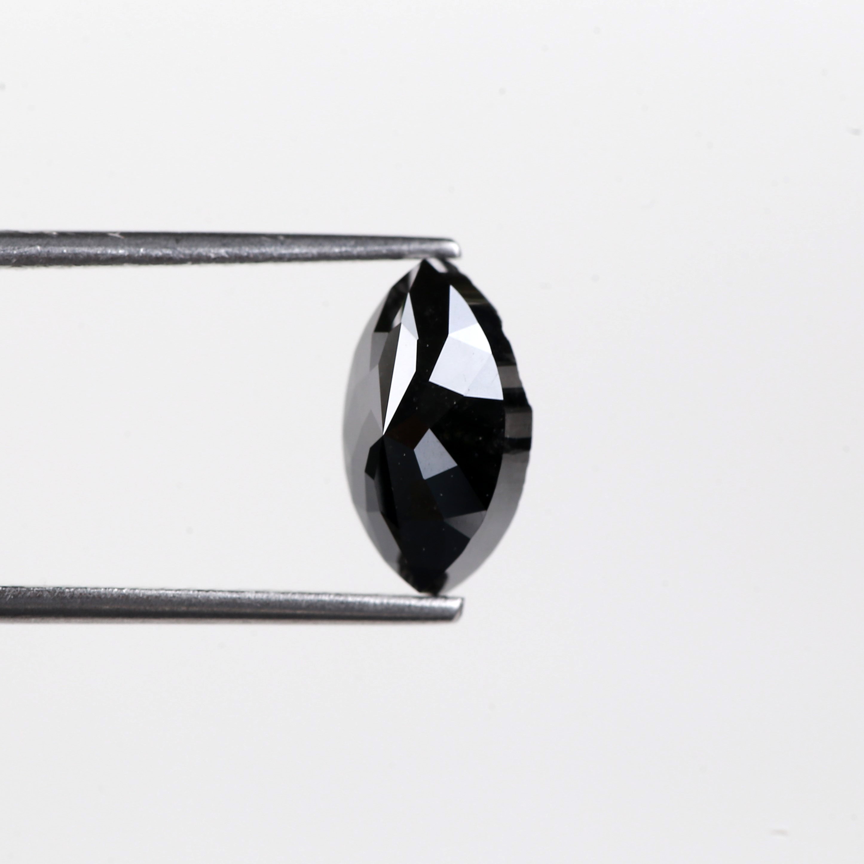 2.26 Carat Natural Marquise Rose Cut Black Diamond 10.60 MM