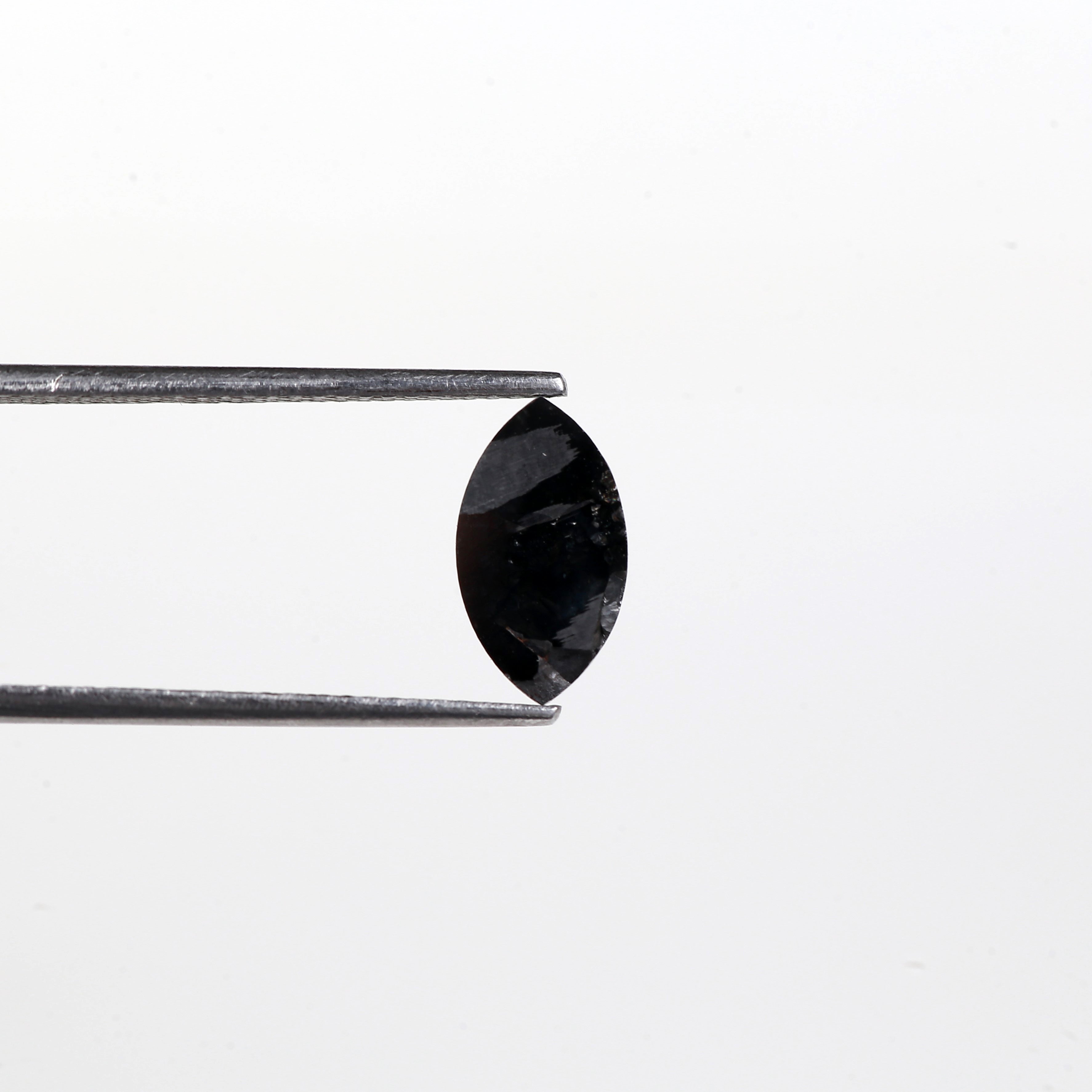 2.26 Carat Natural Marquise Rose Cut Black Diamond 10.60 MM