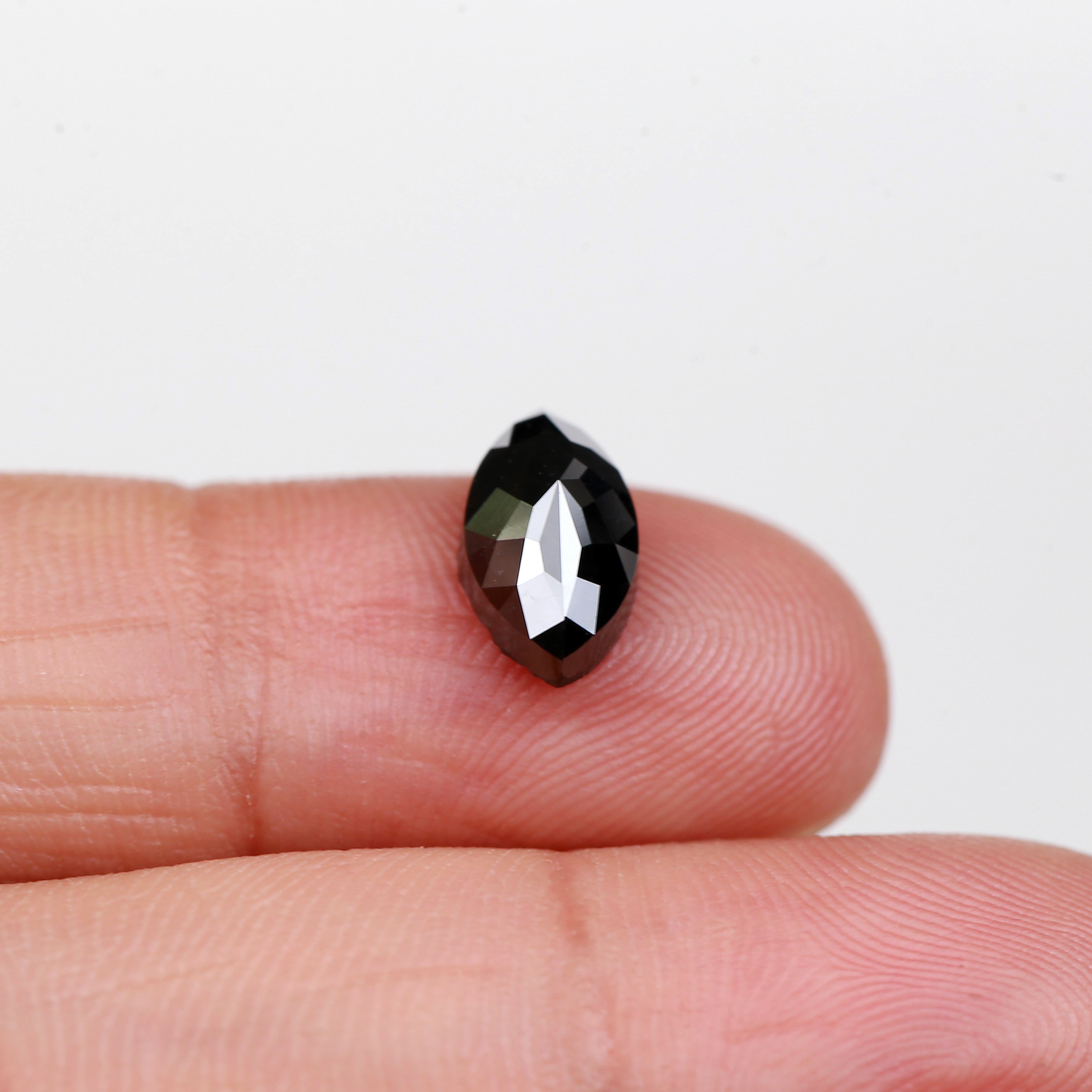 2.26 Carat Natural Marquise Rose Cut Black Diamond 10.60 MM