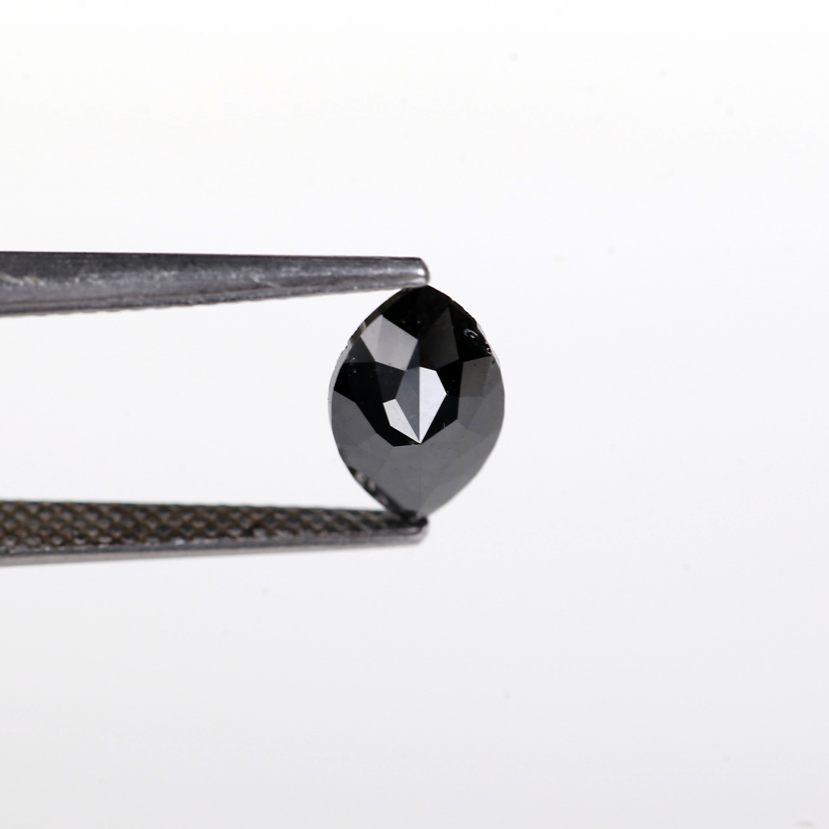 0.96 Carat Natural Marquise Rose Cut Black Diamond 10.50 MM