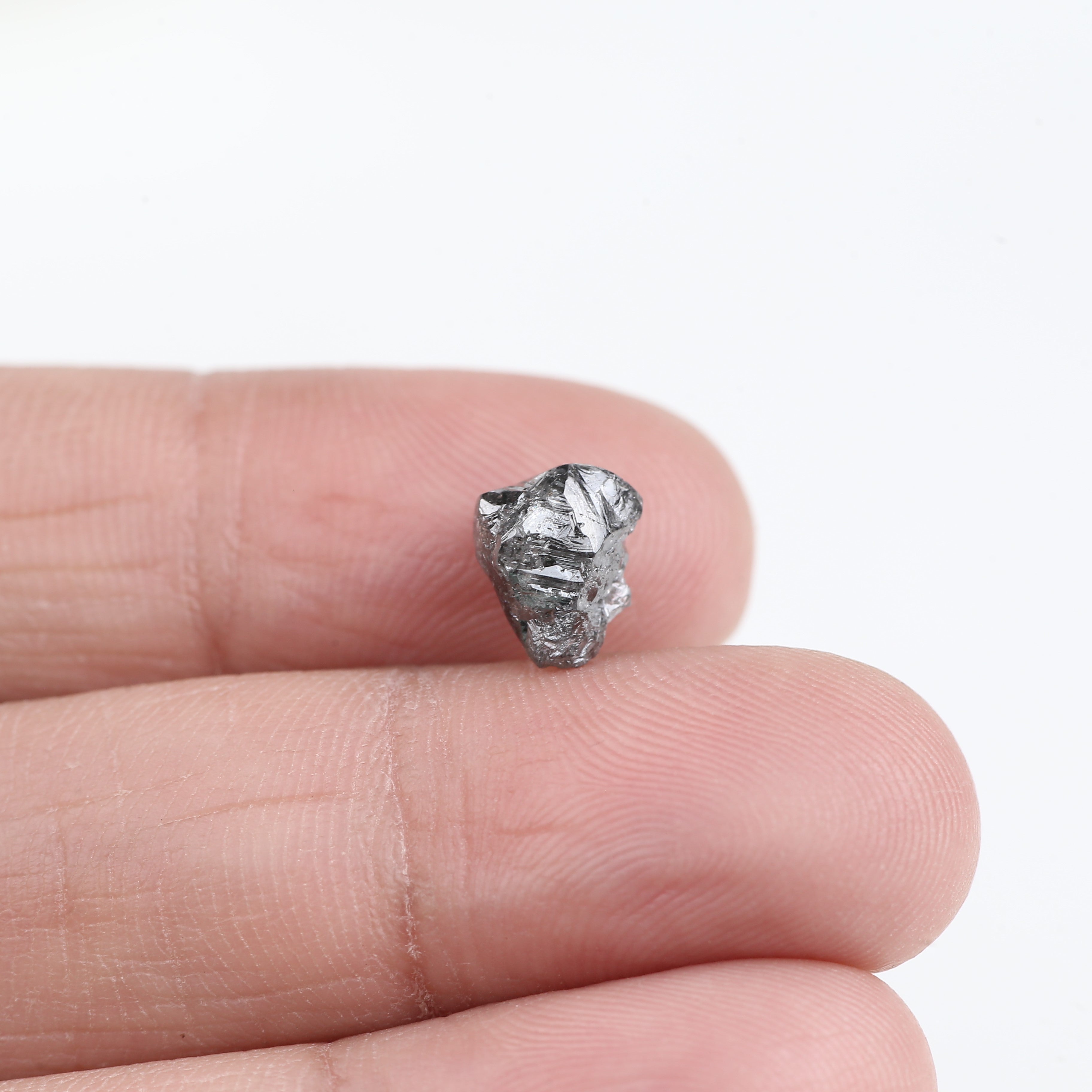2.45 Carat Natural Rough Black Diamond 8.57 MM