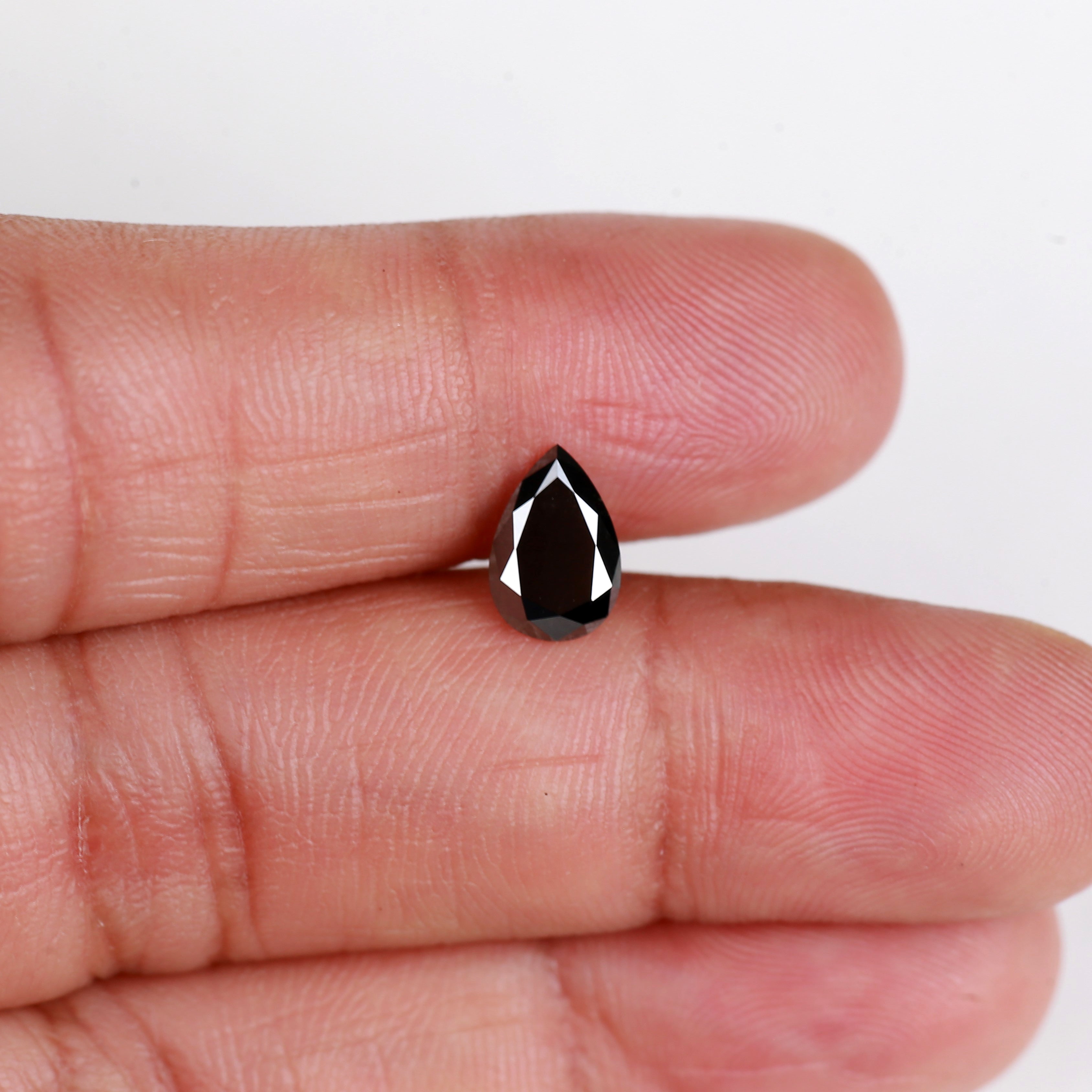 Natural 1 Ct Pear Black Diamond 8.8 MM