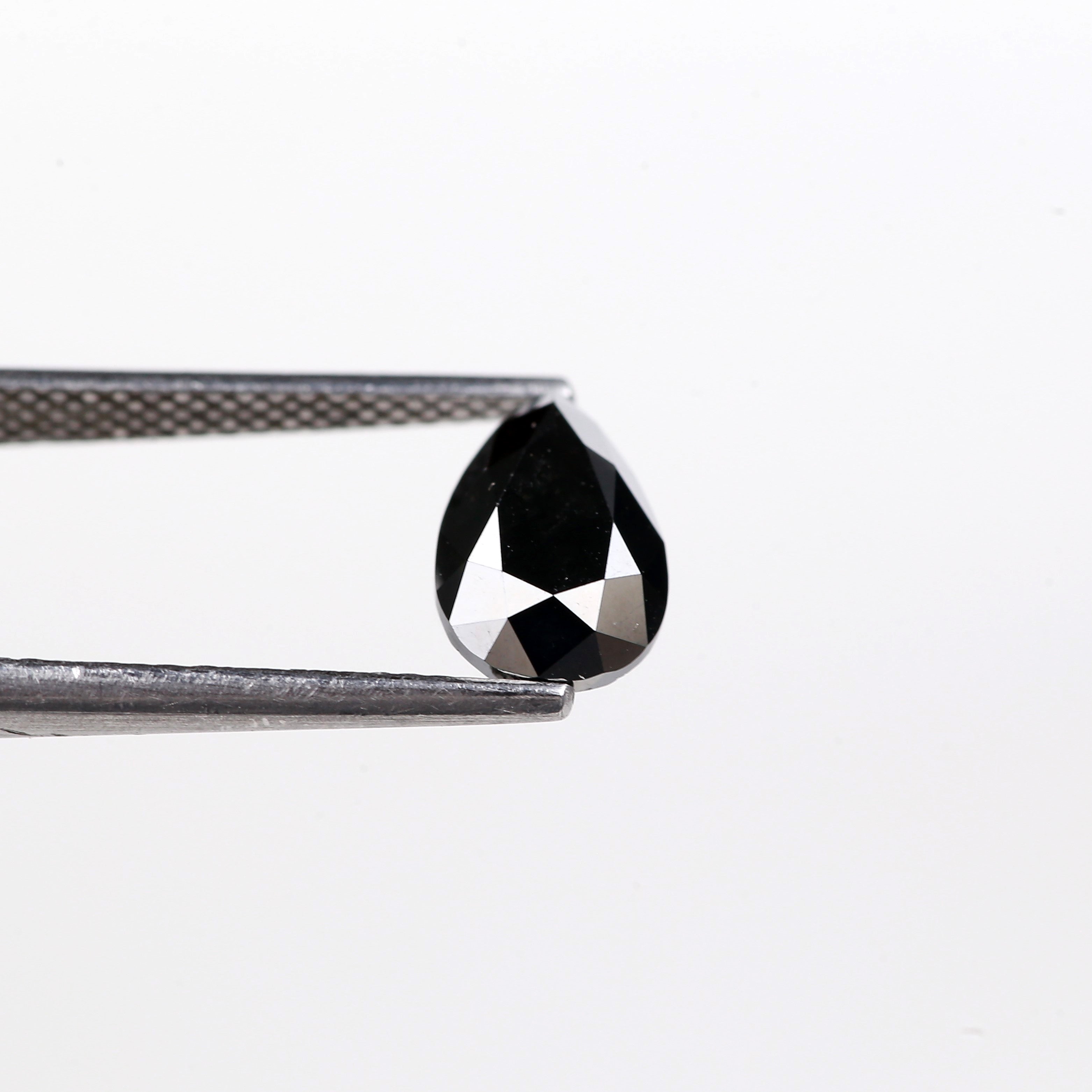 1.72 Carat Pear Cut Fancy Black Natural Loose Diamond 8.8 MM