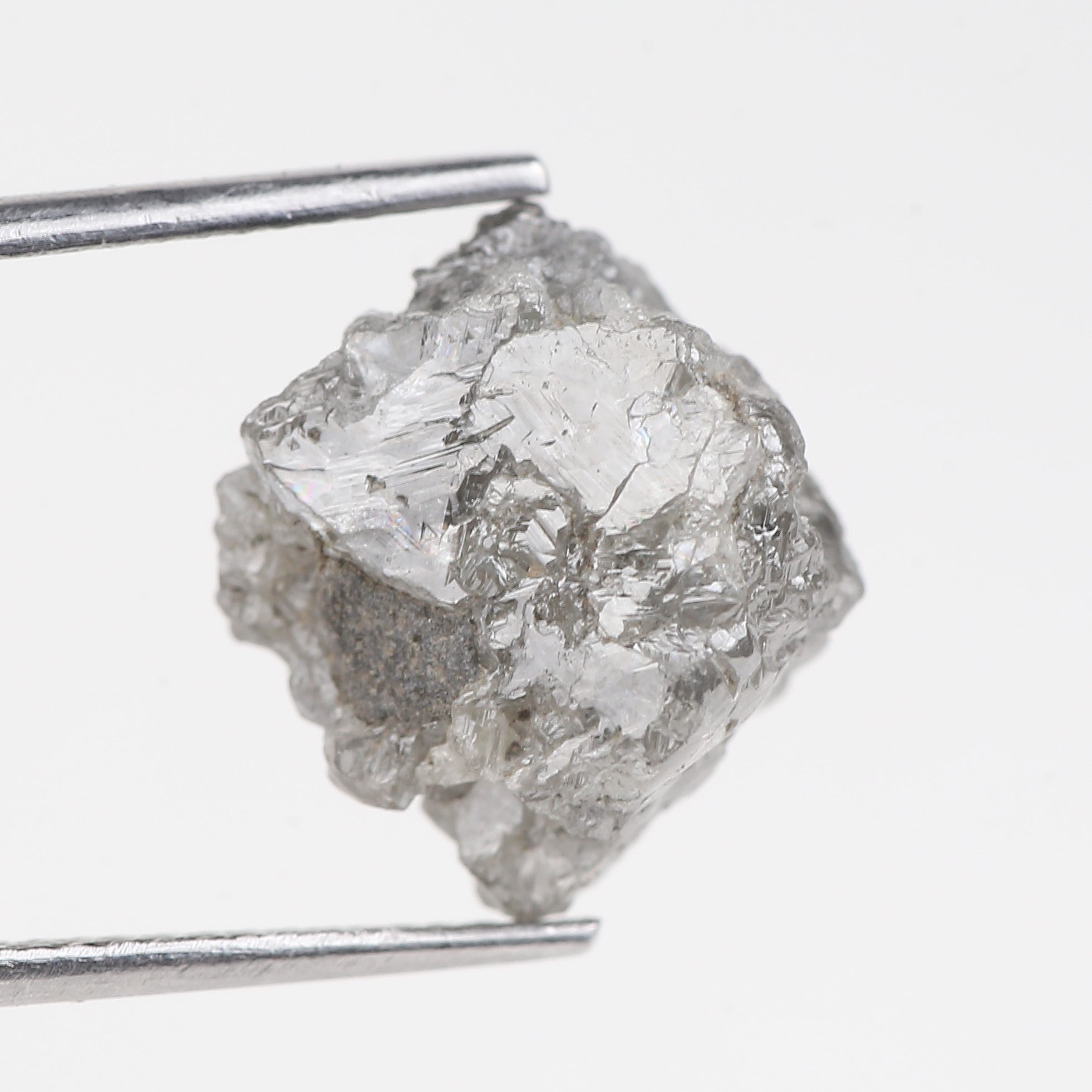 9.19 Carat Natural Gray Crystal Rough Diamond 13.54 MM