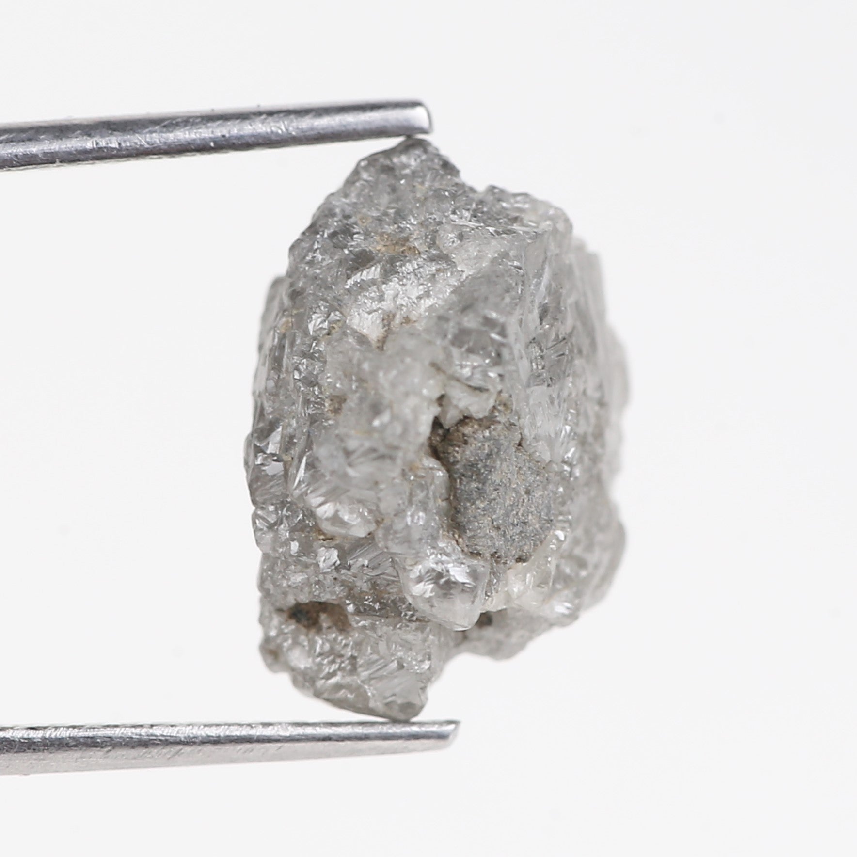 9.19 Carat Natural Gray Crystal Rough Diamond 13.54 MM