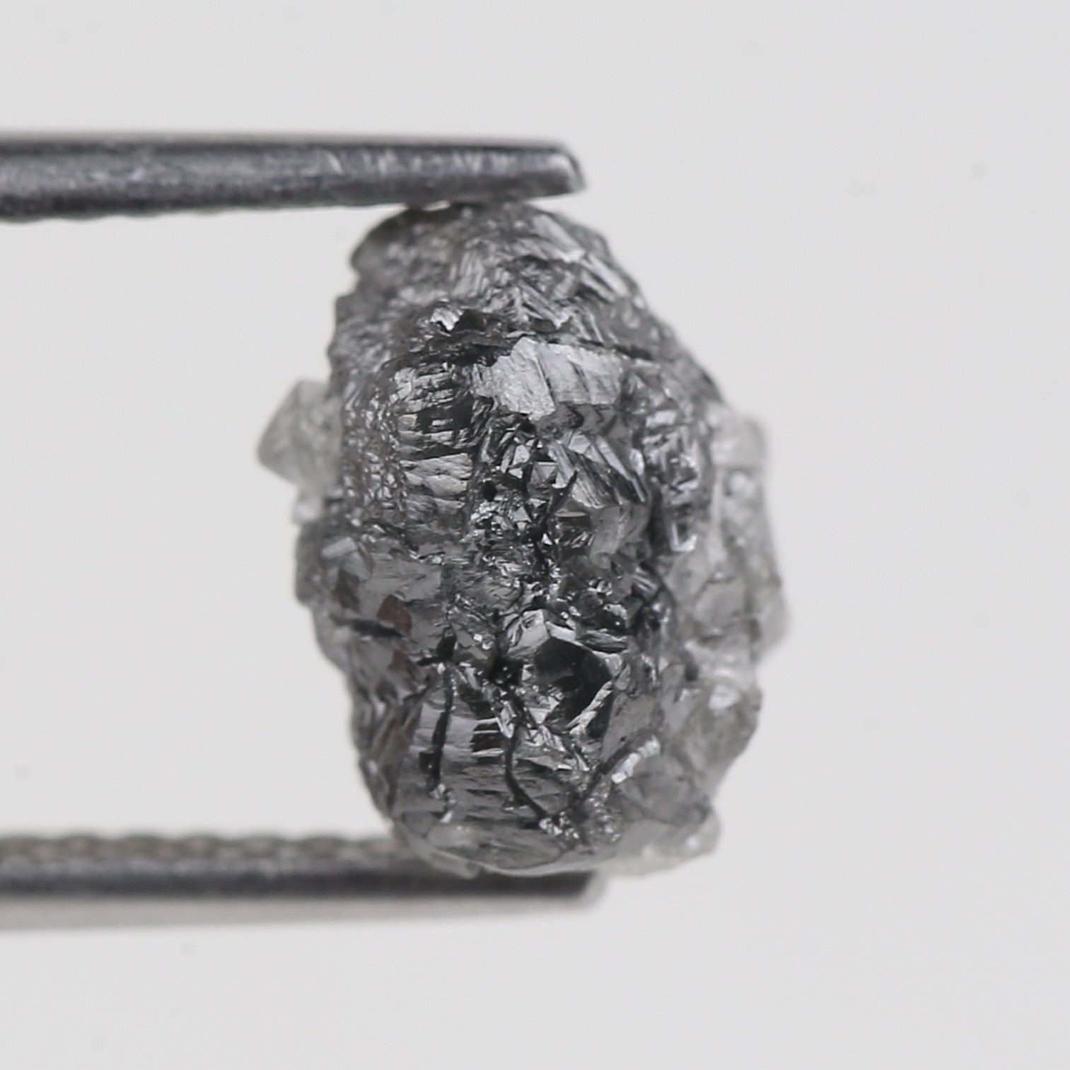 2.98 Carat Natural Gray Black Rough Diamond 9.22 MM