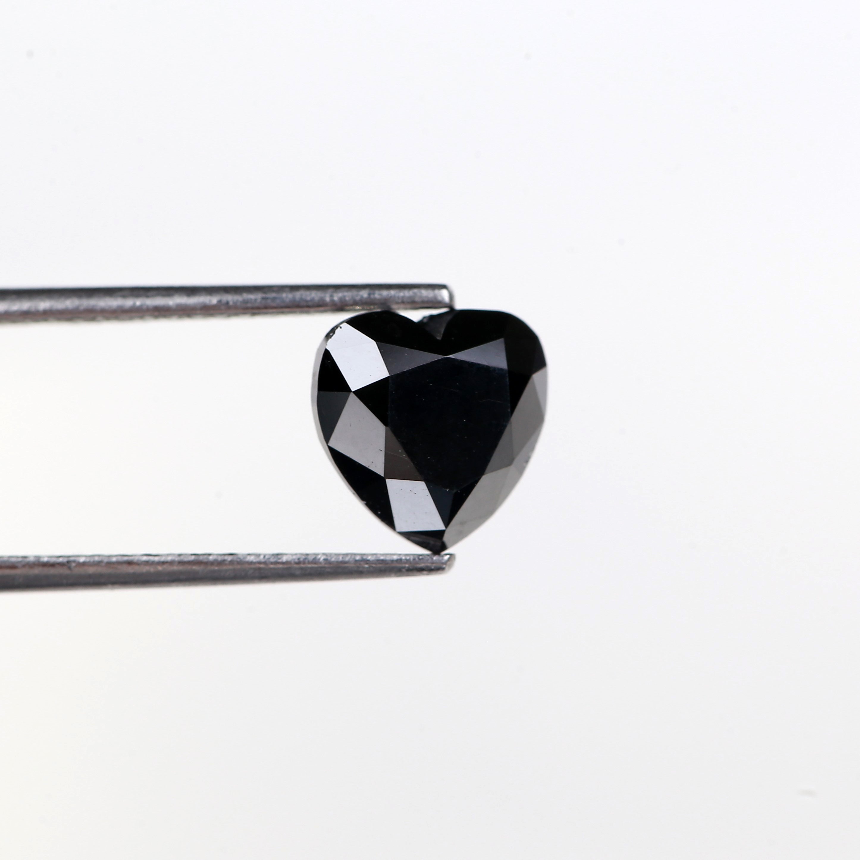 Natural Loose 2.50 Carat Heart Shape Black Diamond 8.10 MM