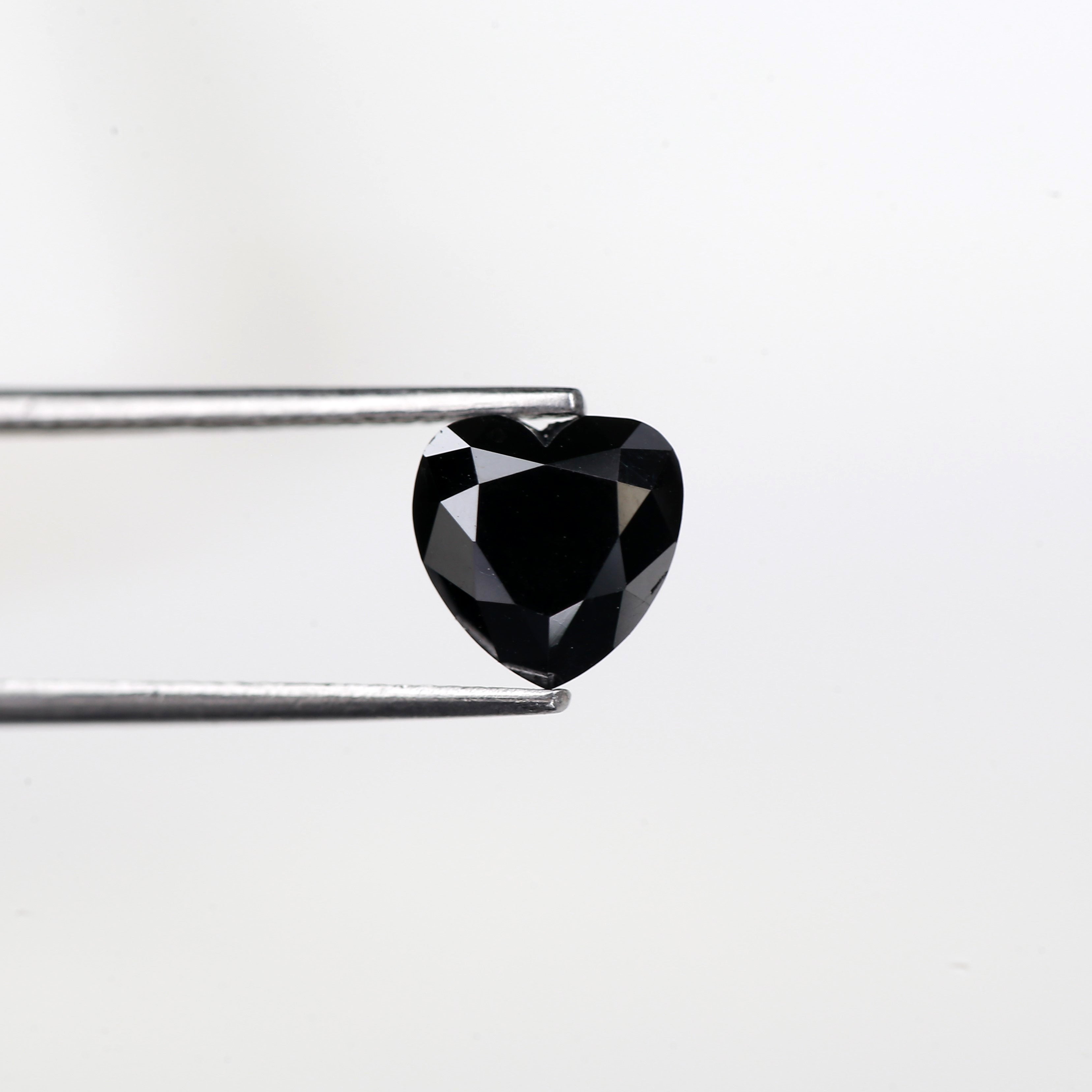 Natural Loose 2.50 Carat Heart Shape Black Diamond 8.10 MM