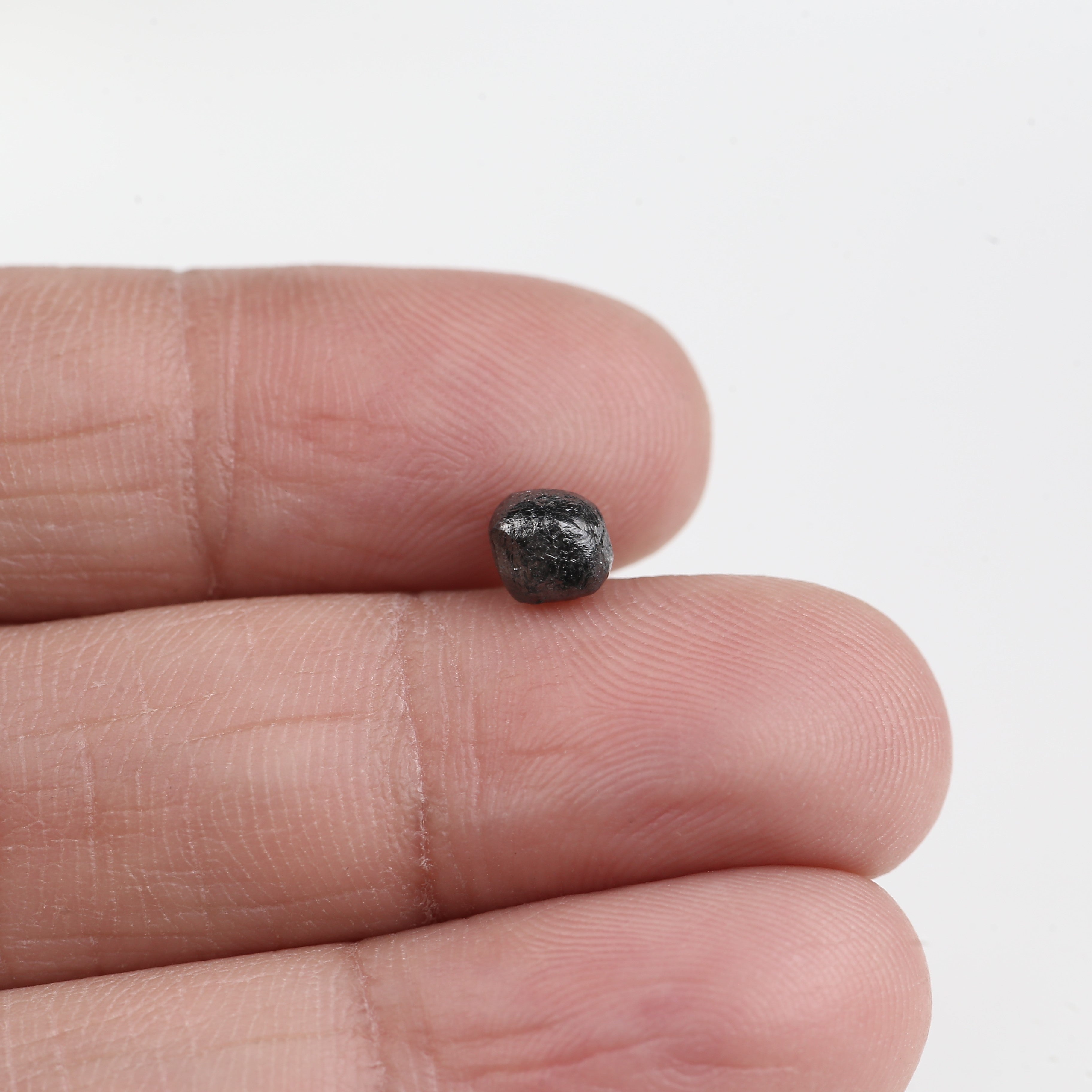 1.17 Carat Cube Rough White Black Diamond Rare Raw Uncut 5.02 MM