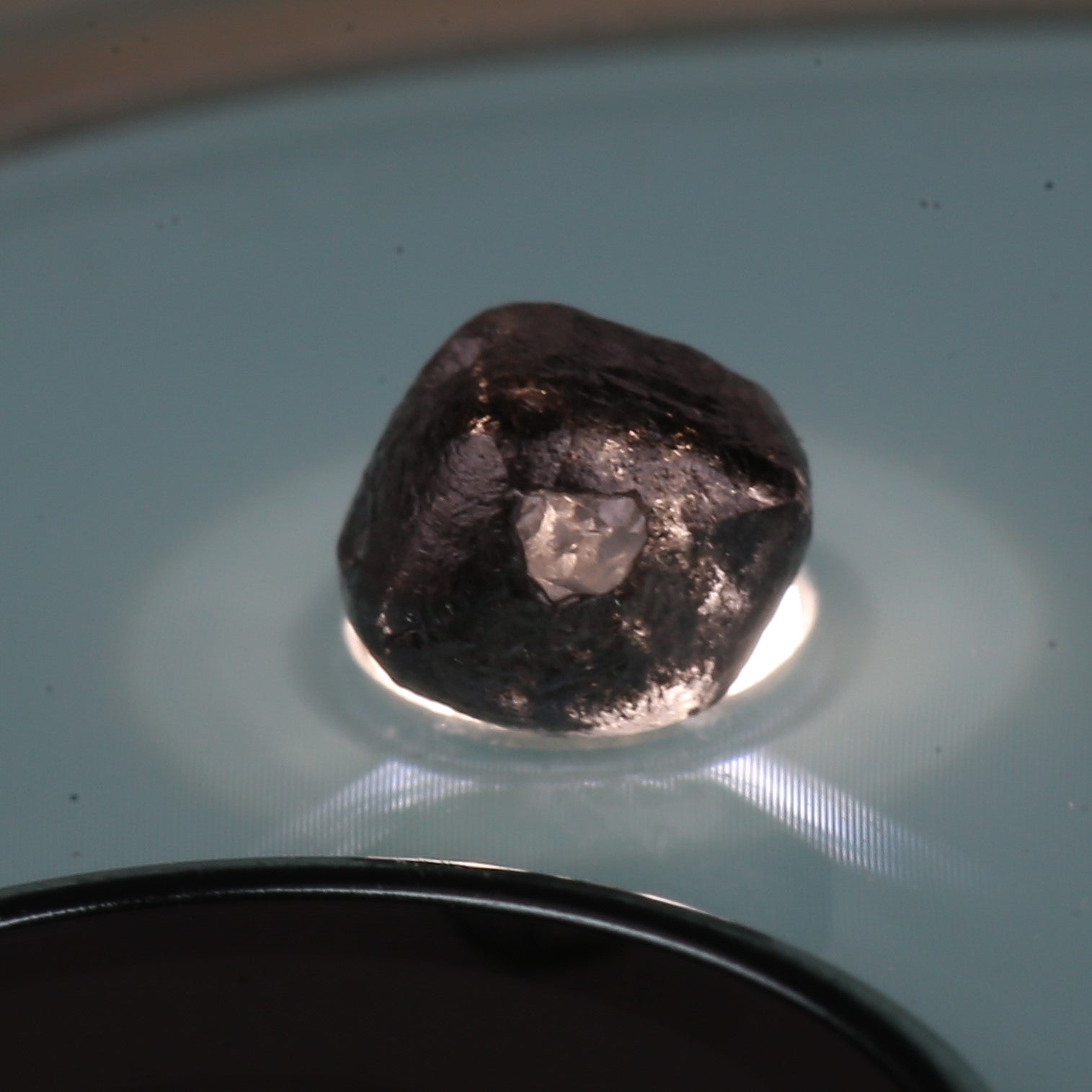 1.17 Carat Cube Rough White Black Diamond Rare Raw Uncut 5.02 MM