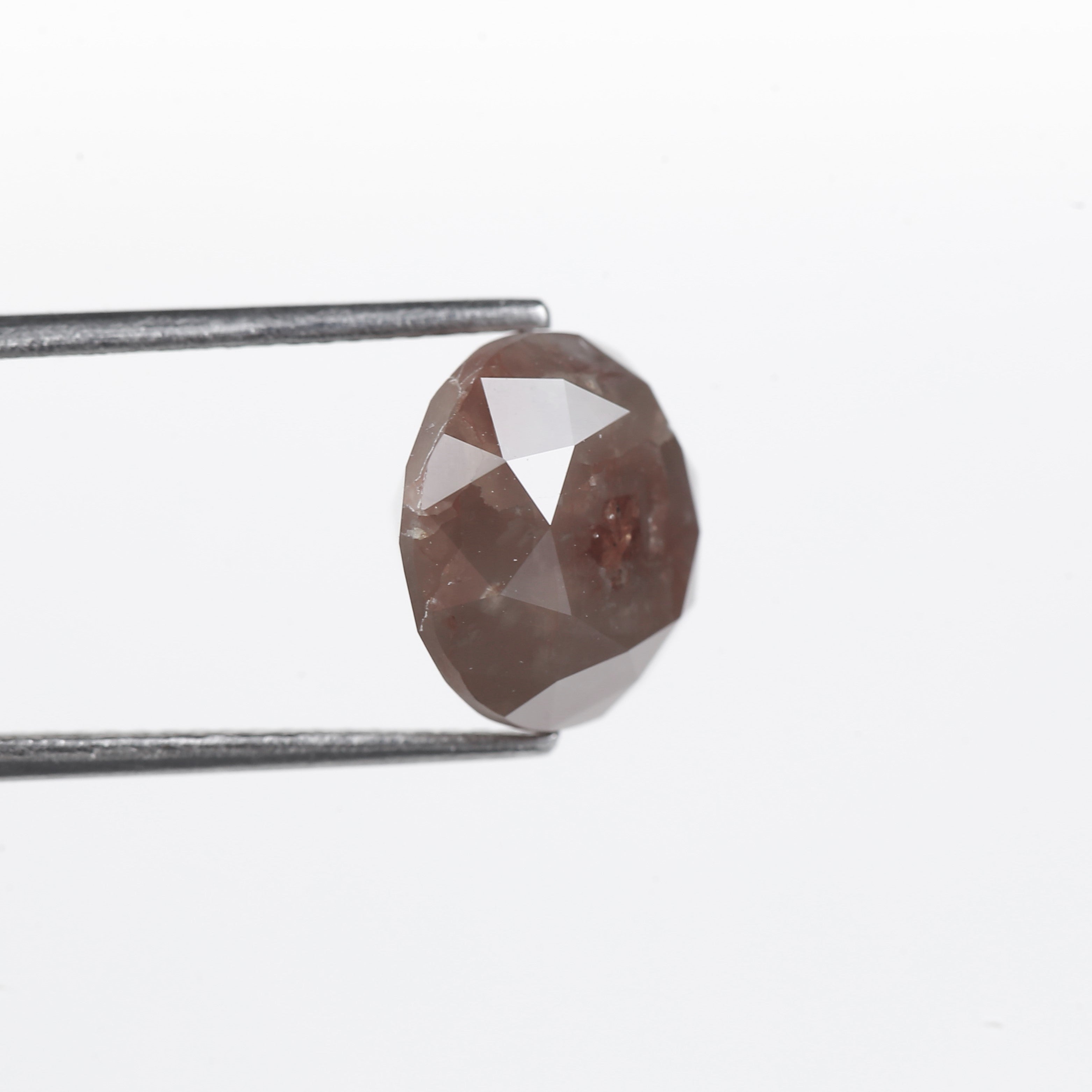6.82 Carat Natural Peach Round Cut Salt & Pepper Diamond 10.80 MM
