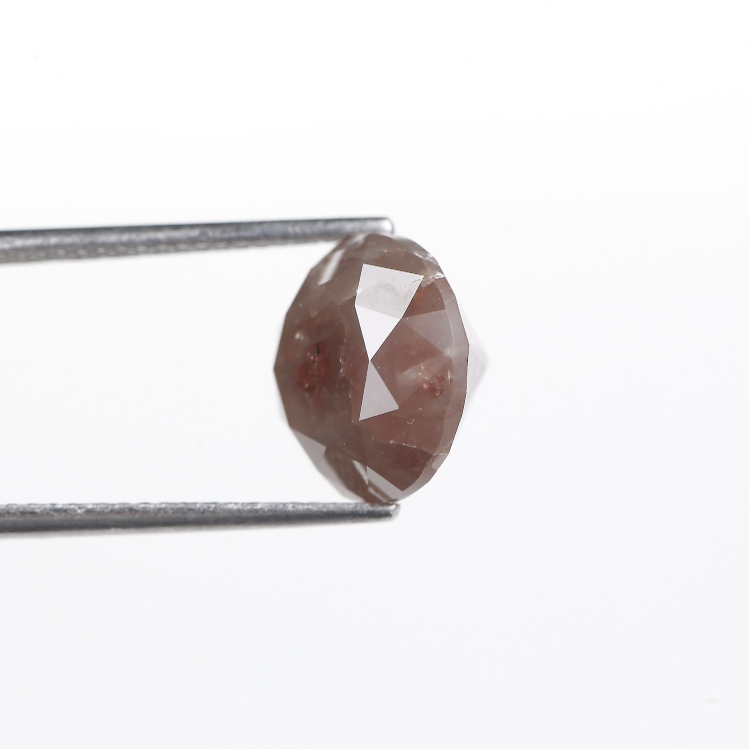 6.82 Carat Natural Peach Round Cut Salt & Pepper Diamond 10.80 MM