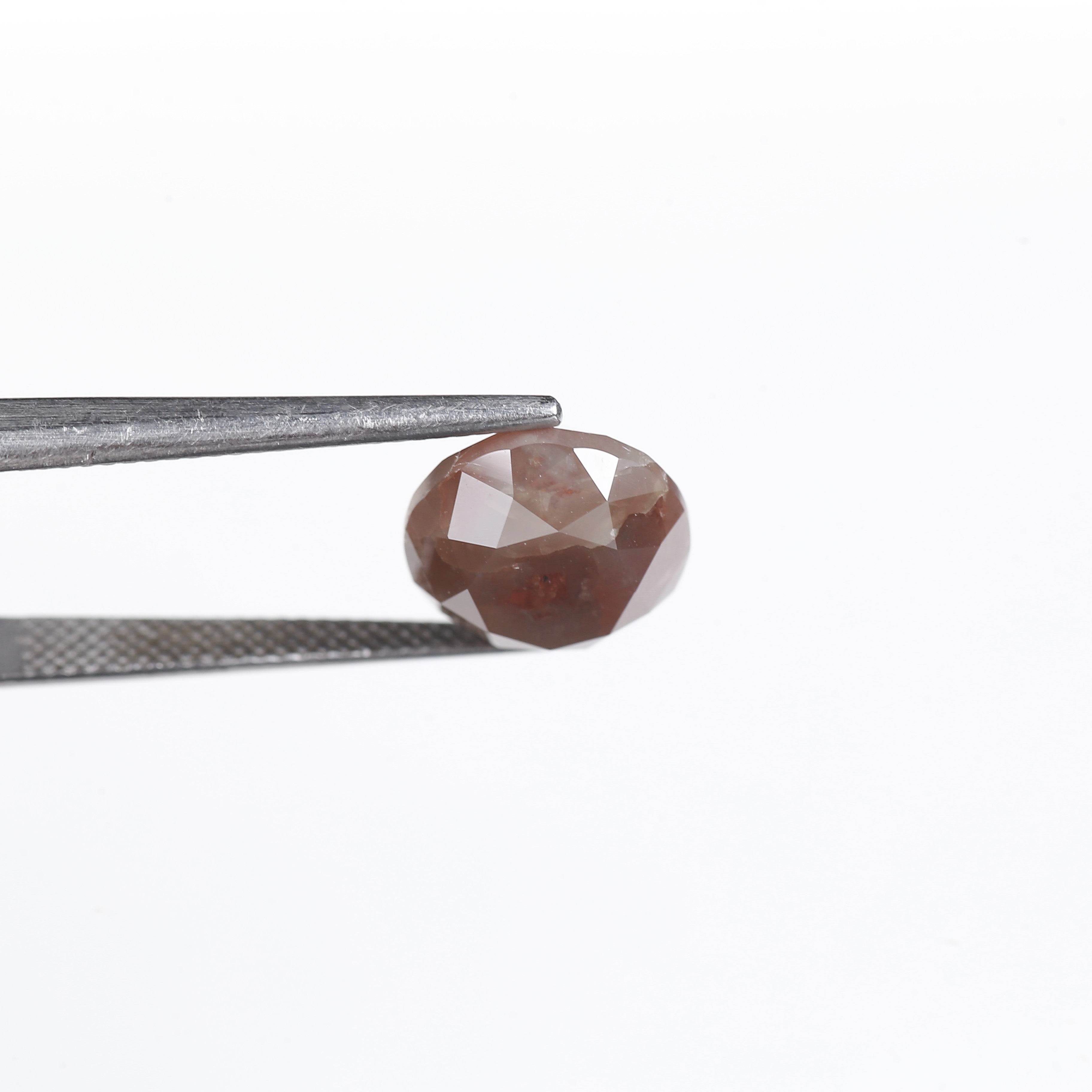 6.82 Carat Natural Peach Round Cut Salt & Pepper Diamond 10.80 MM