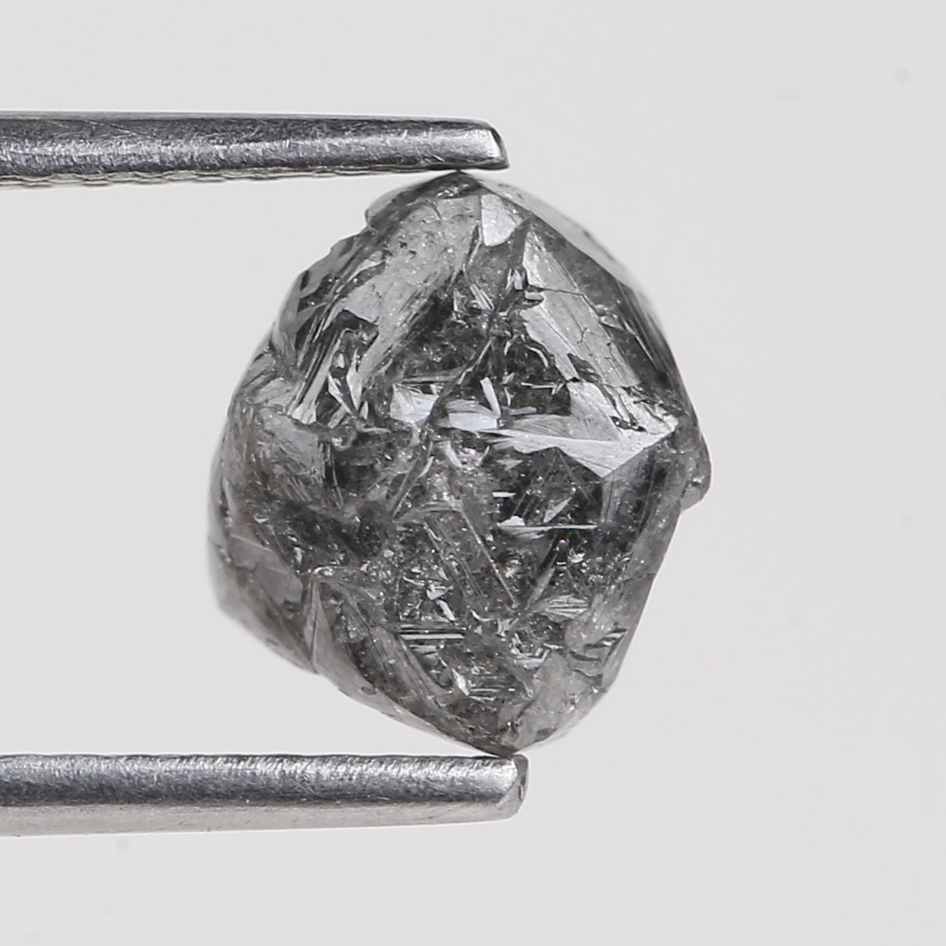 2.50 Carat Natural Gray Crystal Rough Diamond 7.41 MM