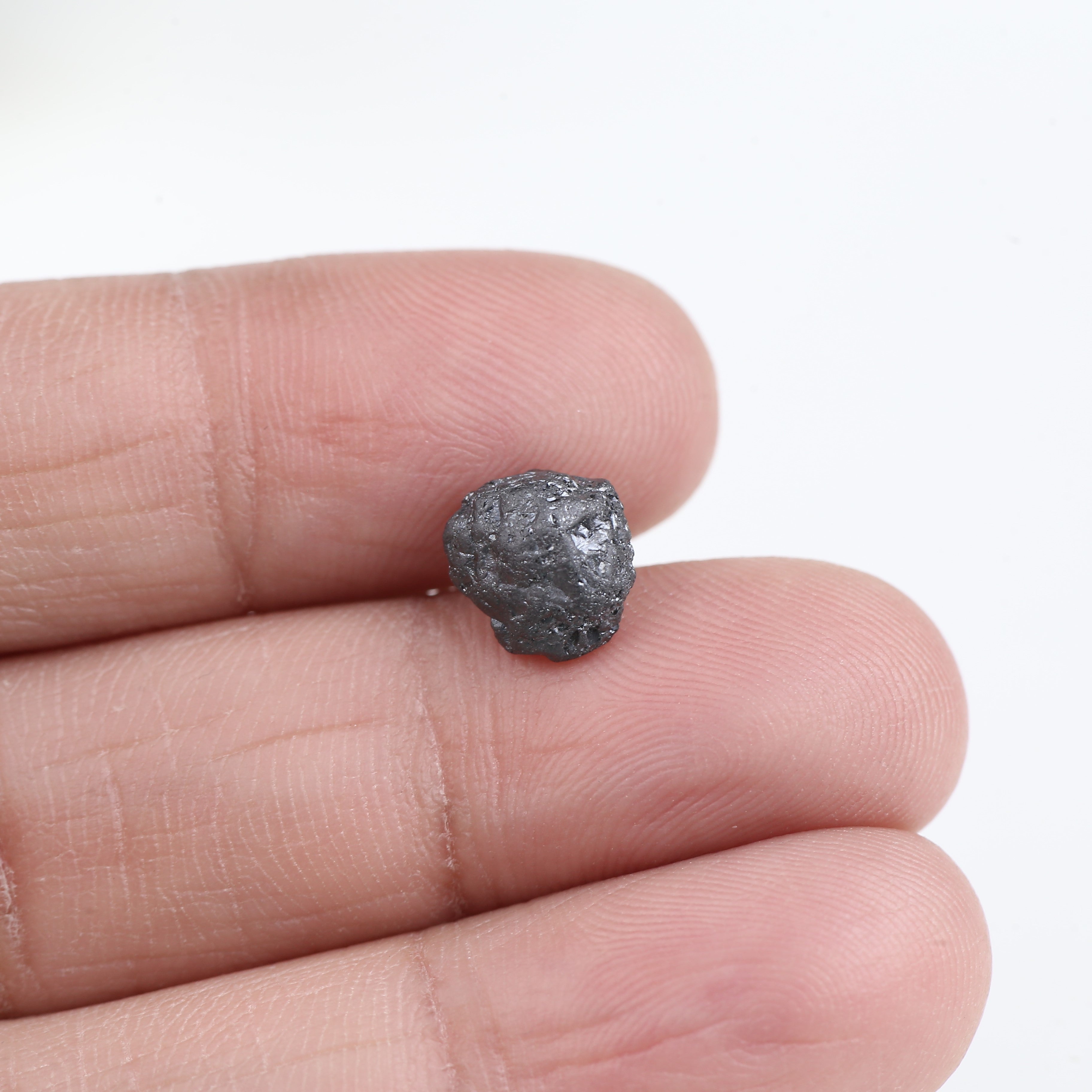 2.98 Carat Natural Black Rough Diamond 8.61 MM