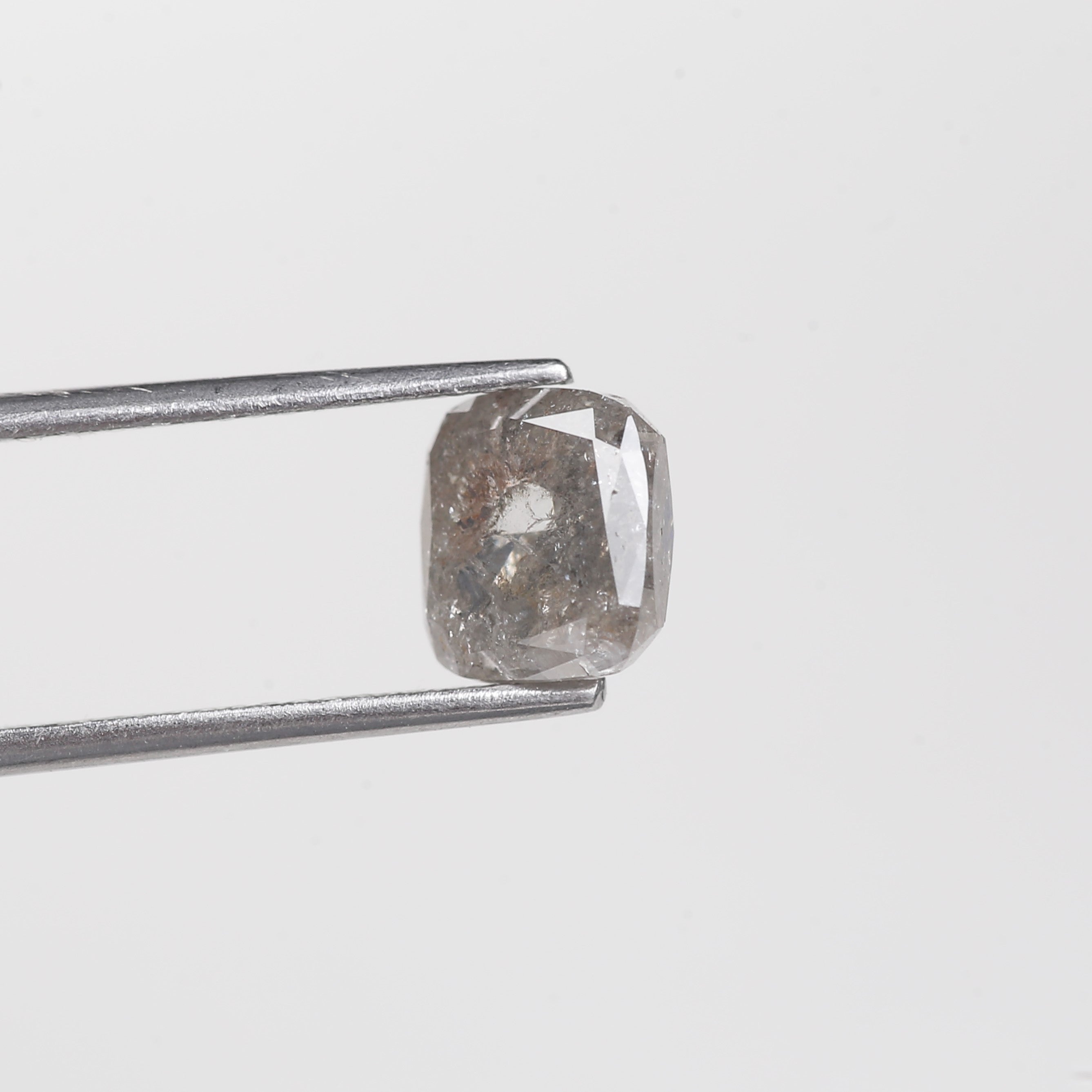 2.43 Carat Fancy Gray Cushion Radiant Cut Salt & Pepper Diamond 7.5 MM