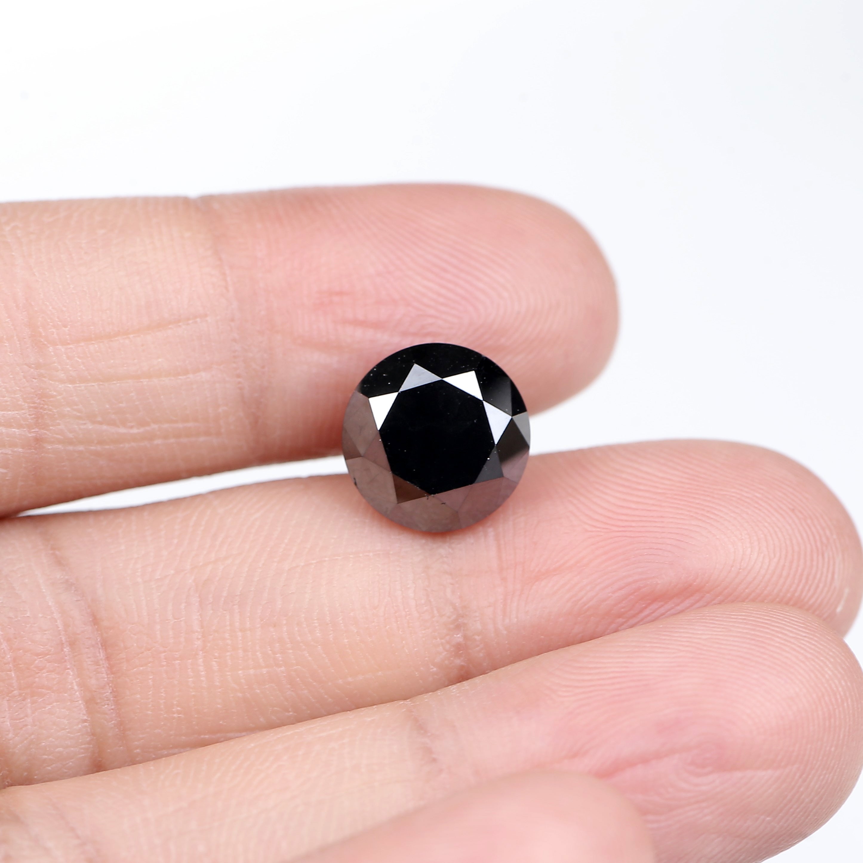 5.51 Carat Natural Round Cut Black Loose Diamond 10.20 MM