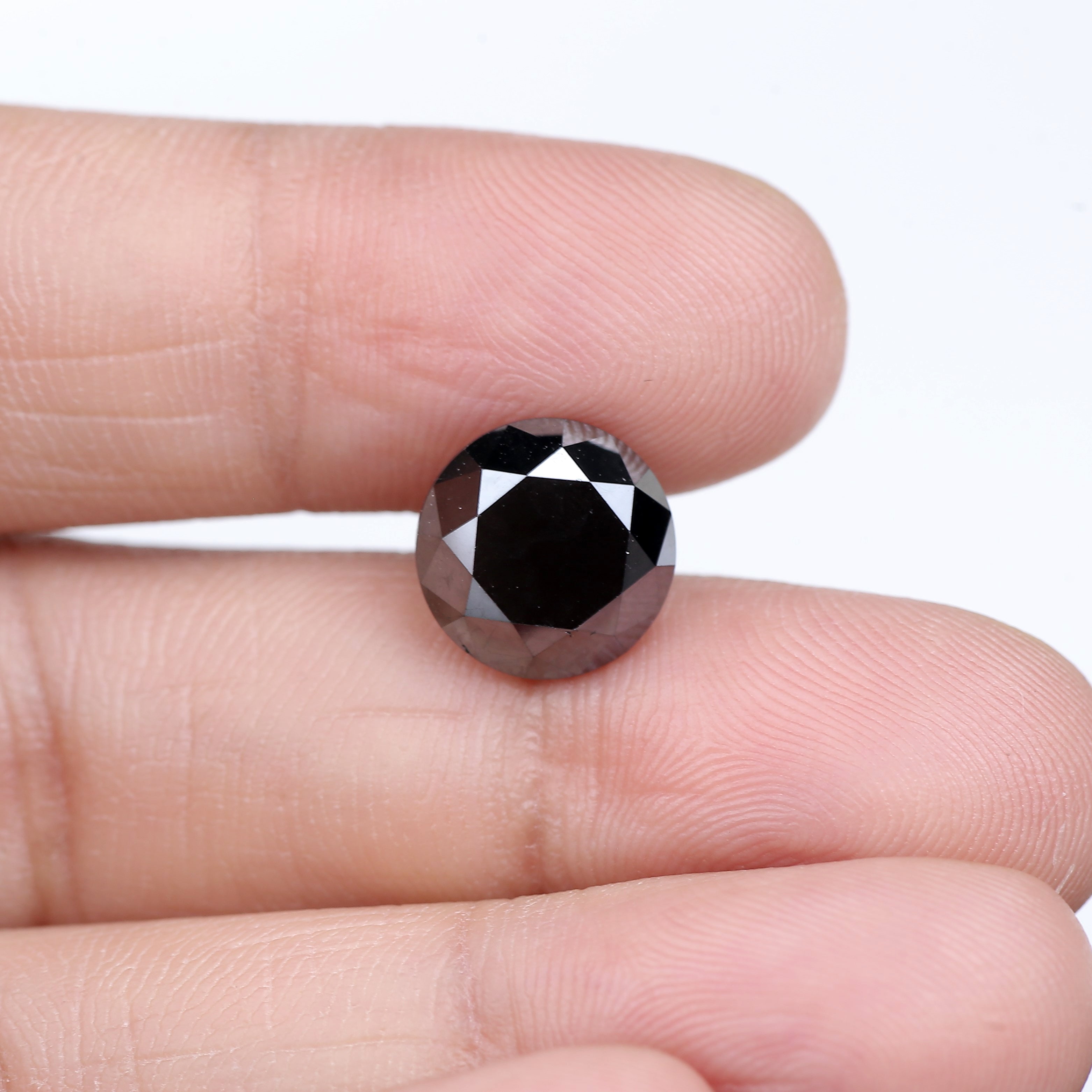 5.51 Carat Natural Round Cut Black Loose Diamond 10.20 MM