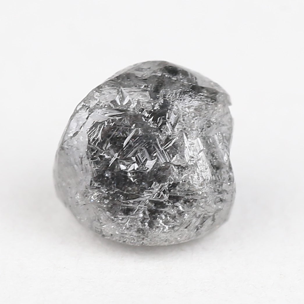 2.68 Carat Natural Black Gray Rough Diamond 7.52 MM