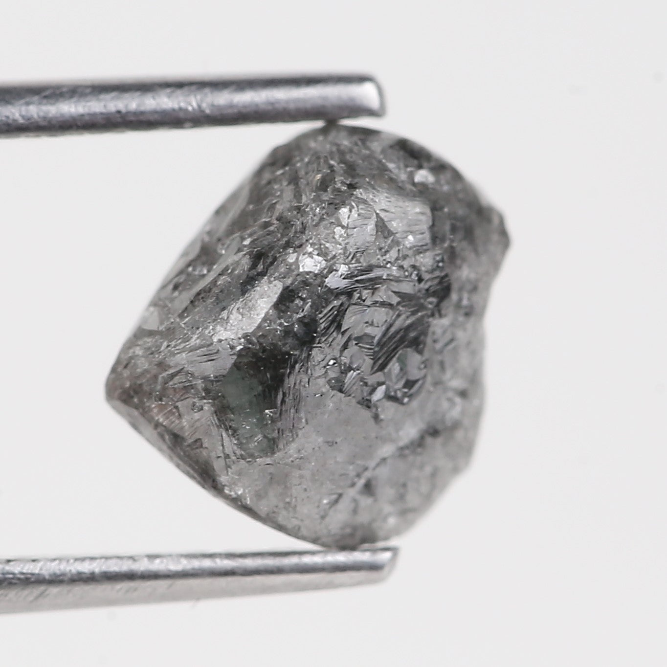 2.68 Carat Natural Black Gray Rough Diamond 7.52 MM