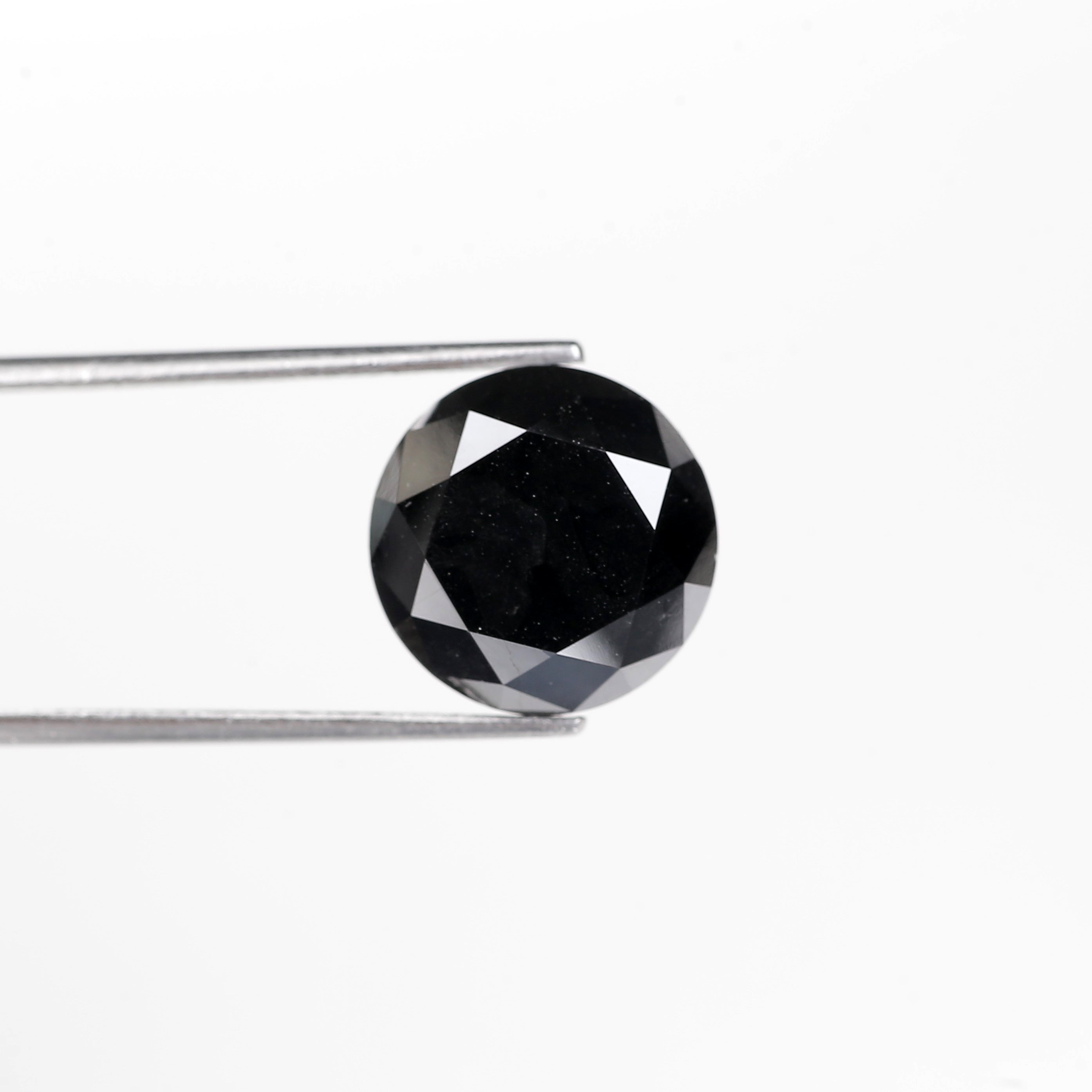 10 Carat Round Cut Black Diamond 12.30 MM