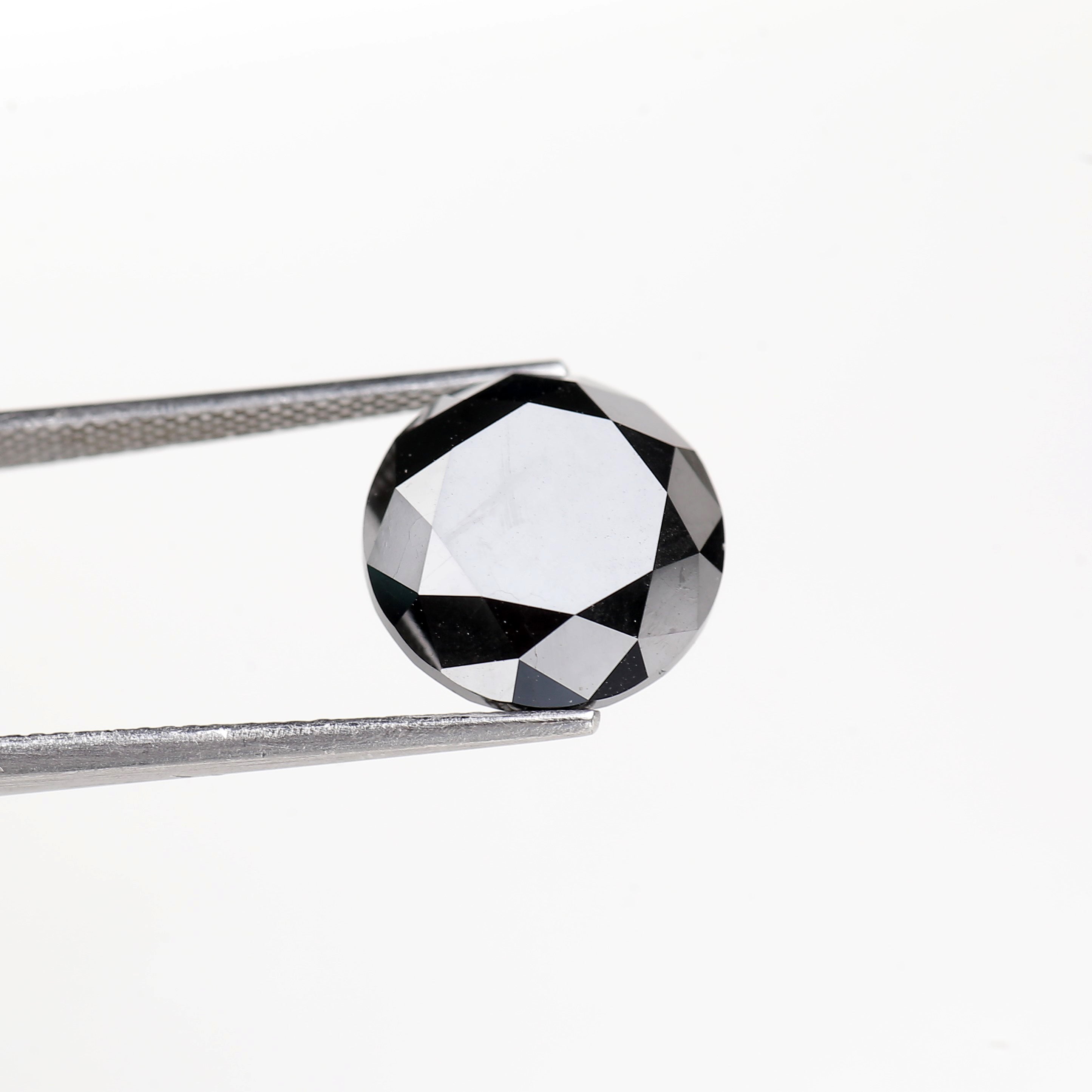 10 Carat Round Cut Black Diamond 12.30 MM