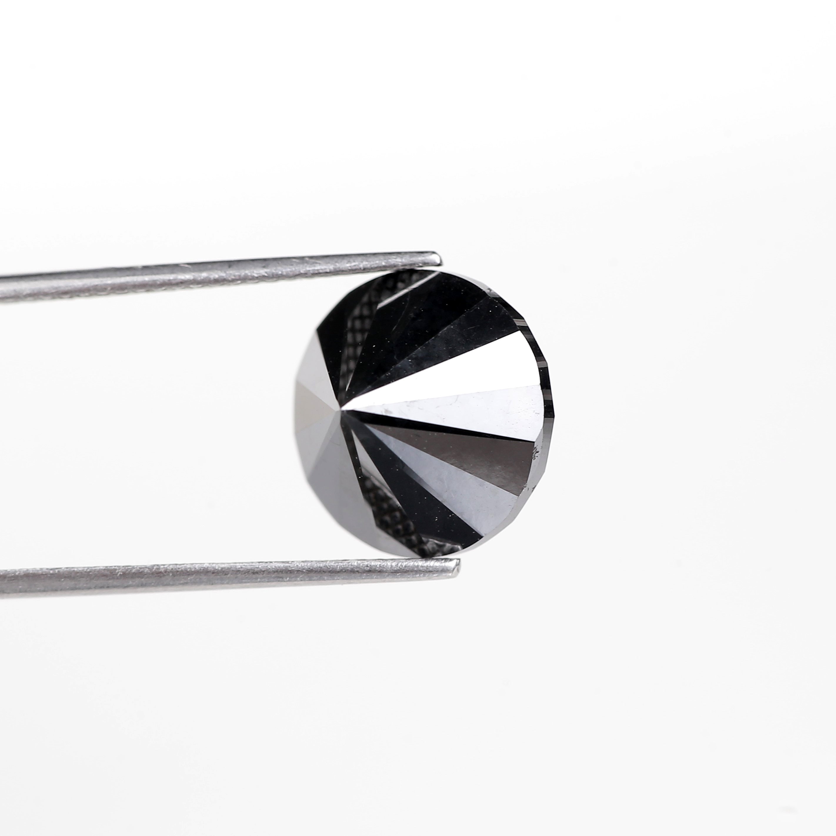 10 Carat Round Cut Black Diamond 12.30 MM