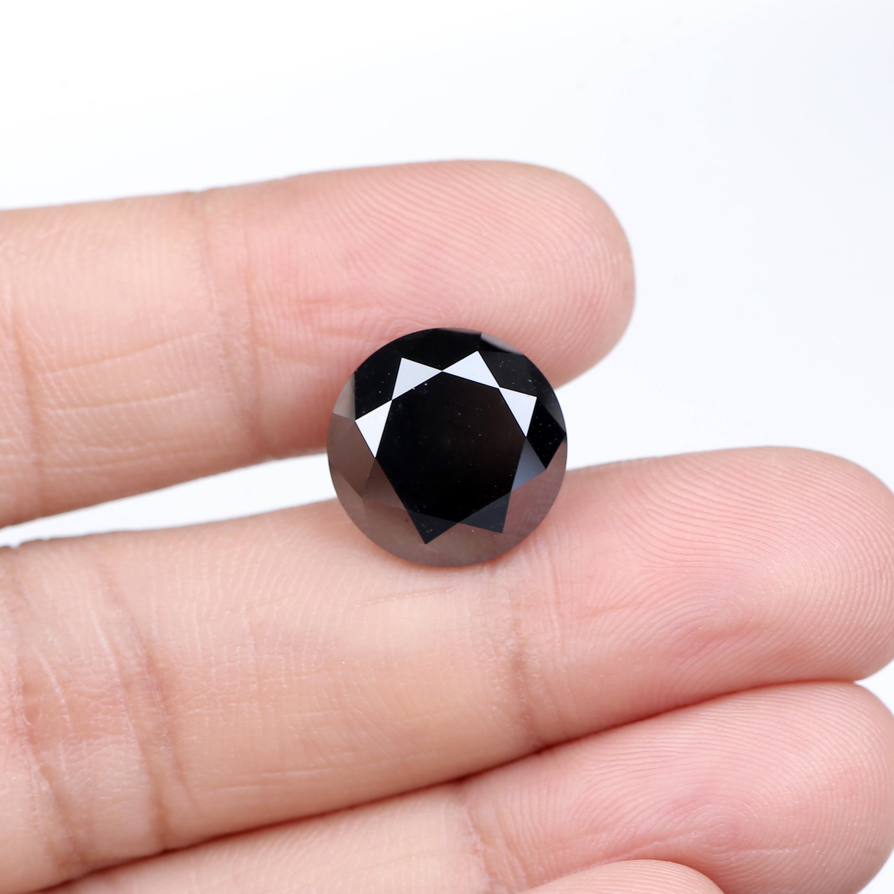 11 Ct Round Black Diamond Natural Earth Mine Conflict Free 12.90 MM