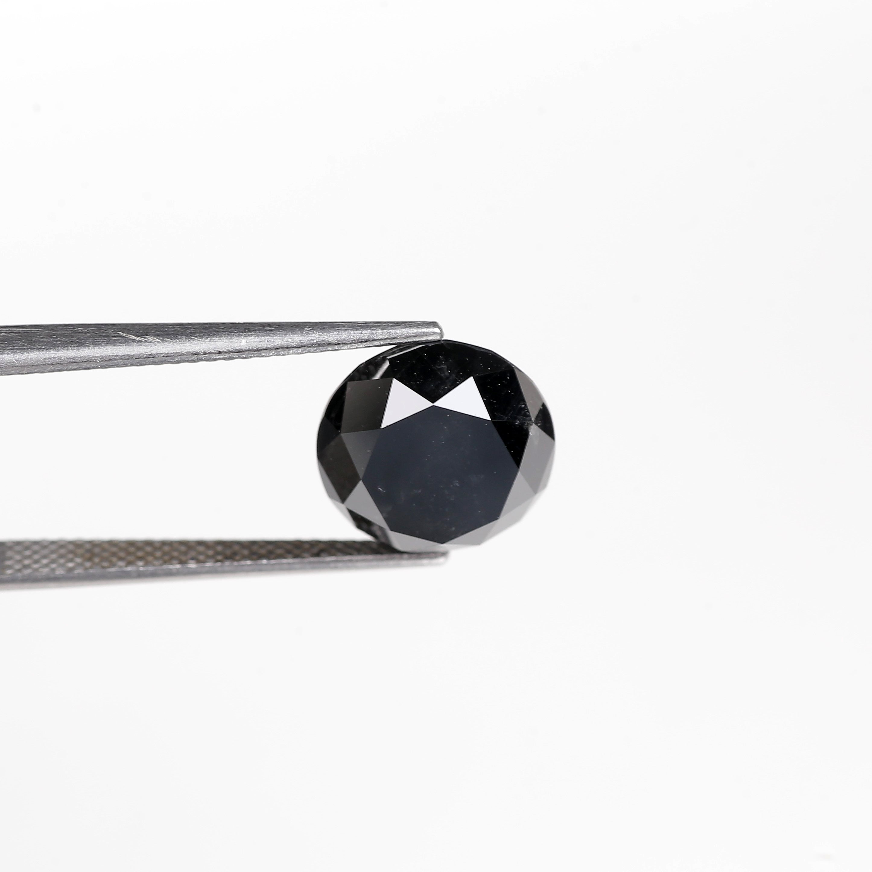 6.73 Carat Natural Round Cut Black Diamond 10.90 MM