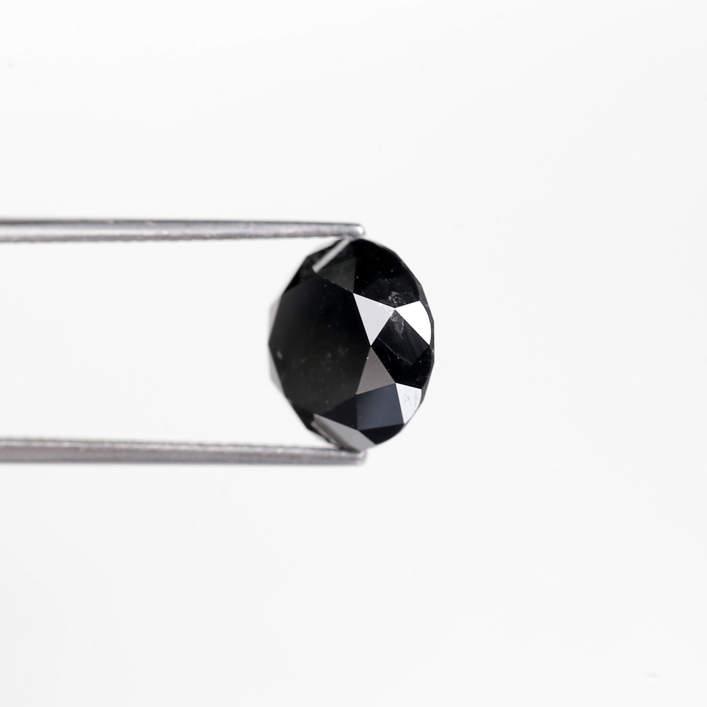 6.73 Carat Natural Round Cut Black Diamond 10.90 MM