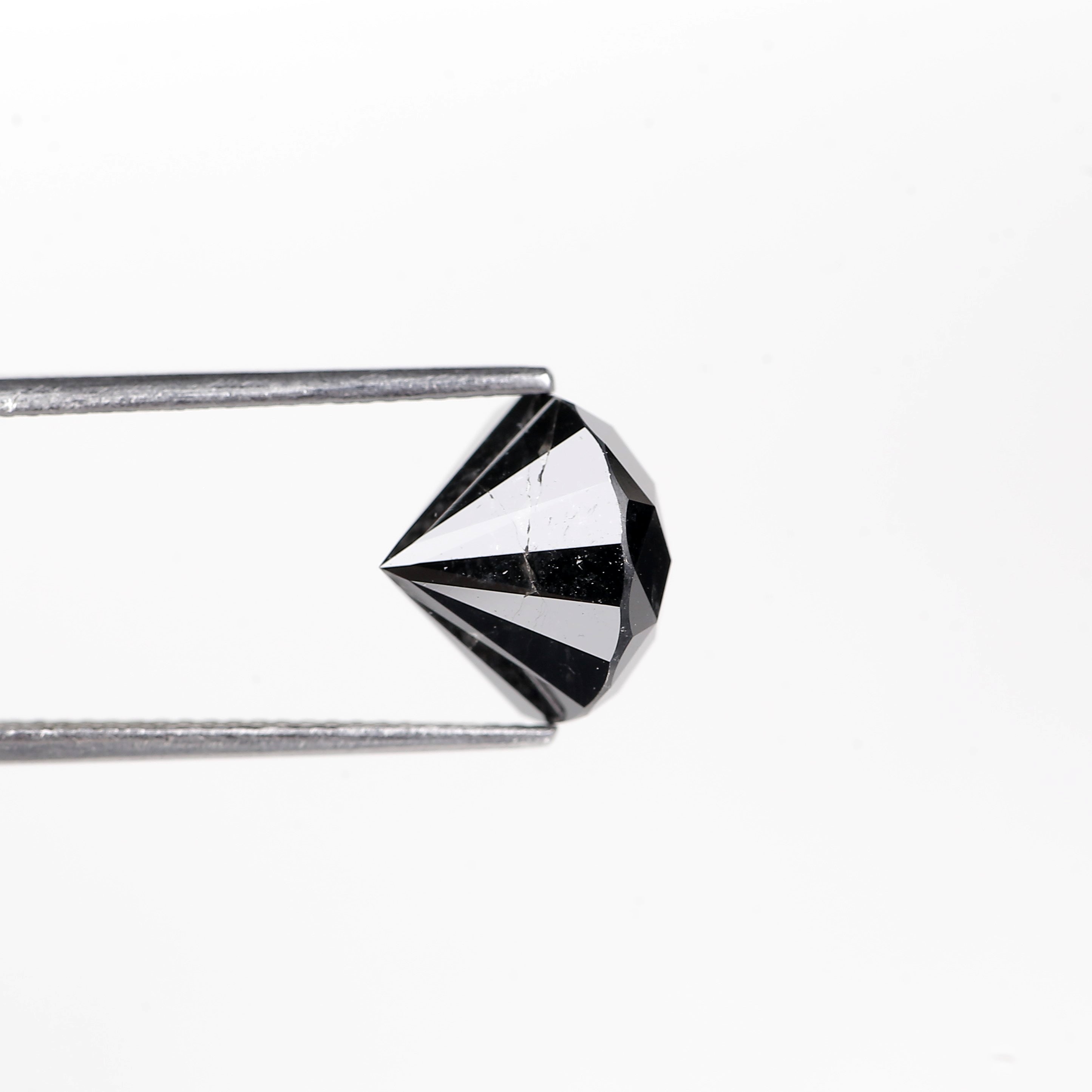 6.73 Carat Natural Round Cut Black Diamond 10.90 MM