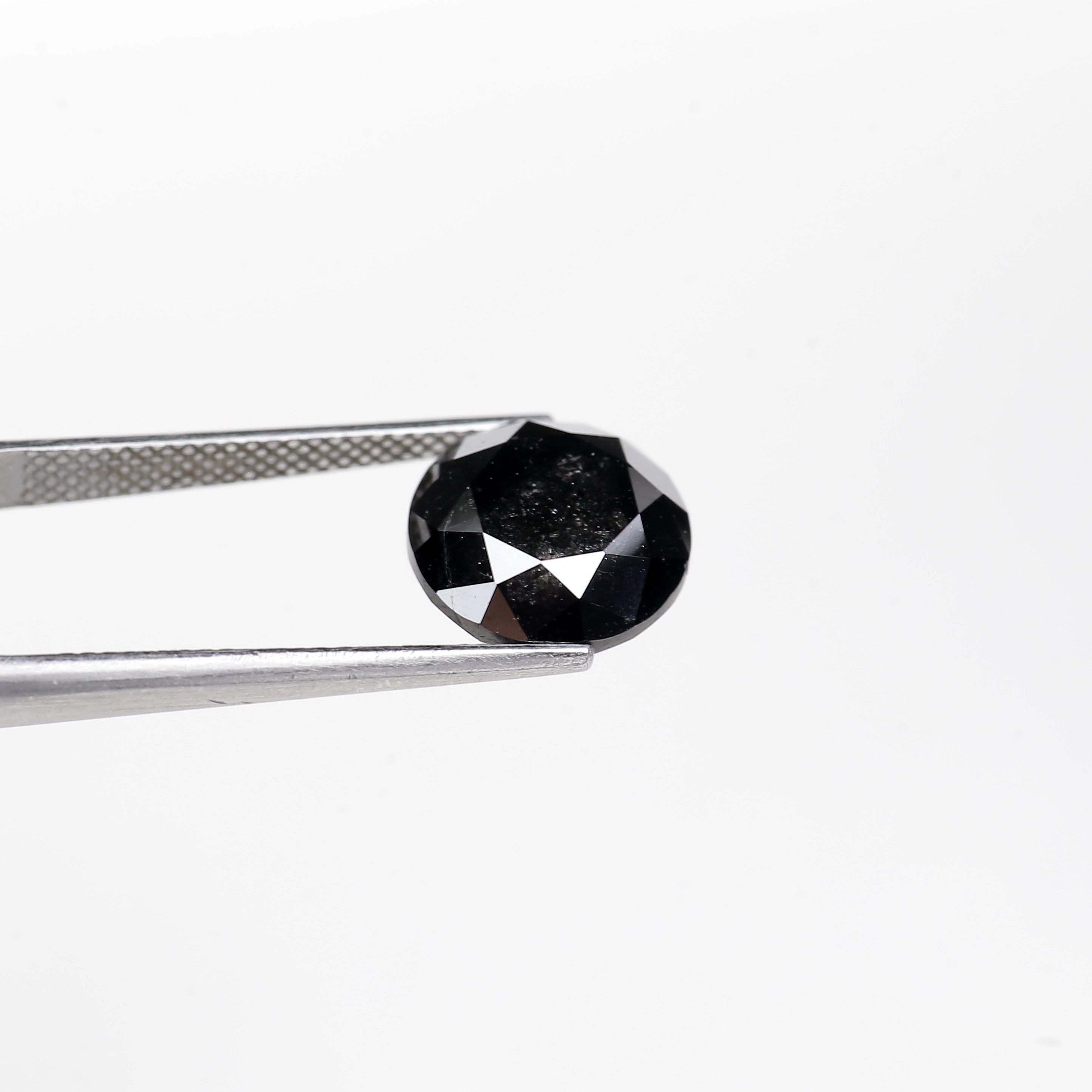 6.11 Carat Natural Round Cut Black Diamond 10.80 MM