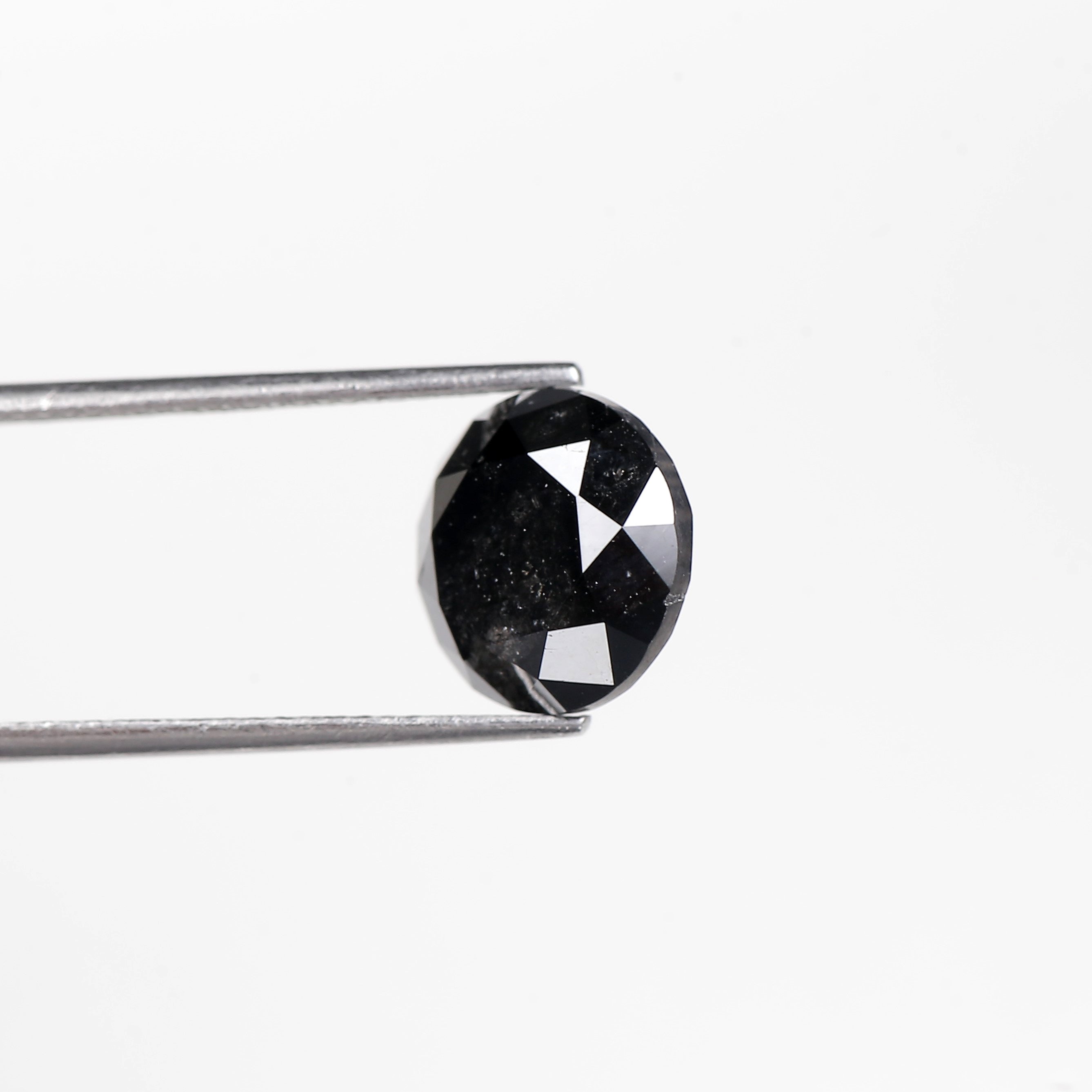 6.11 Carat Natural Round Cut Black Diamond 10.80 MM