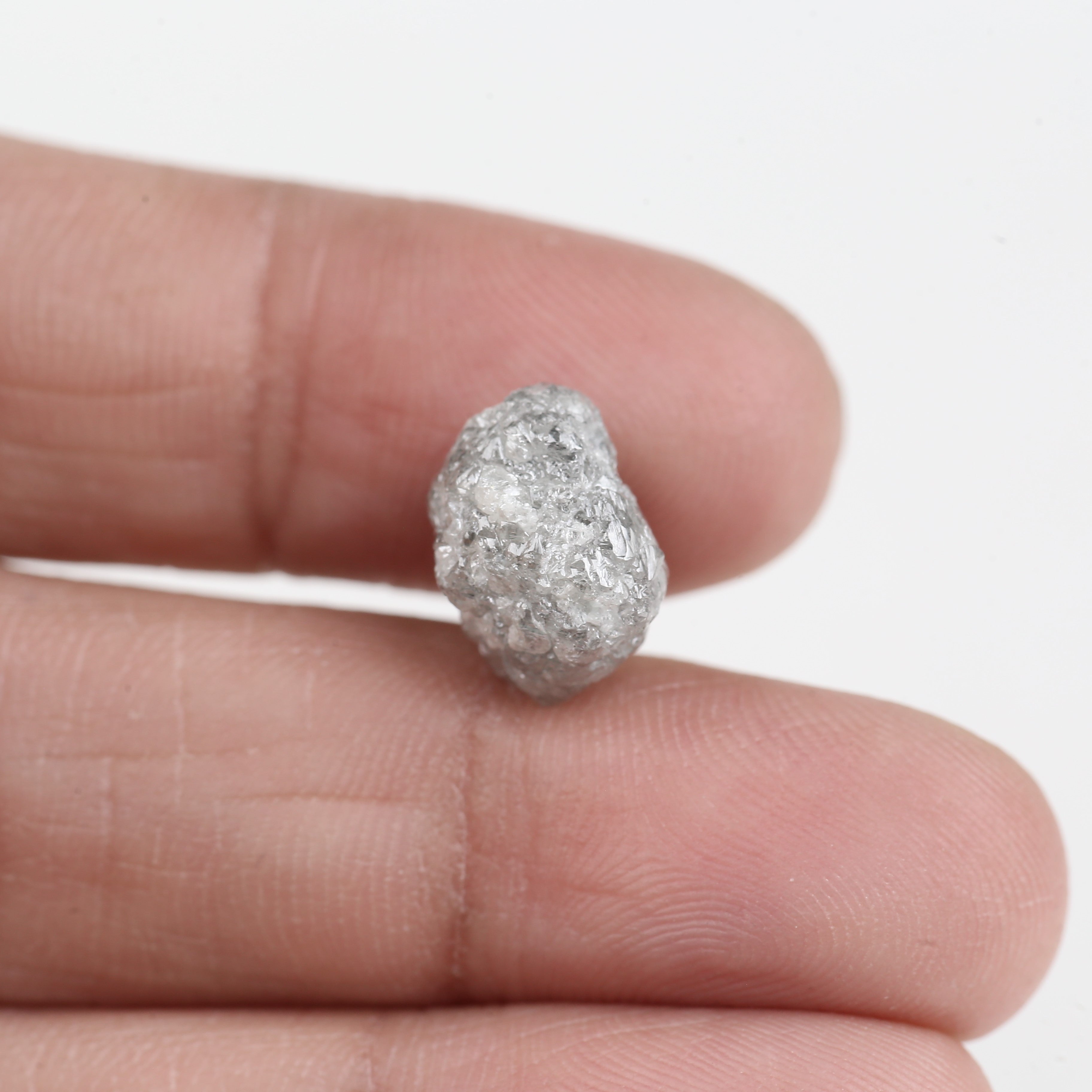 8.29 Carat Natural Rough Uncut Raw Gray Diamond 12.15 MM