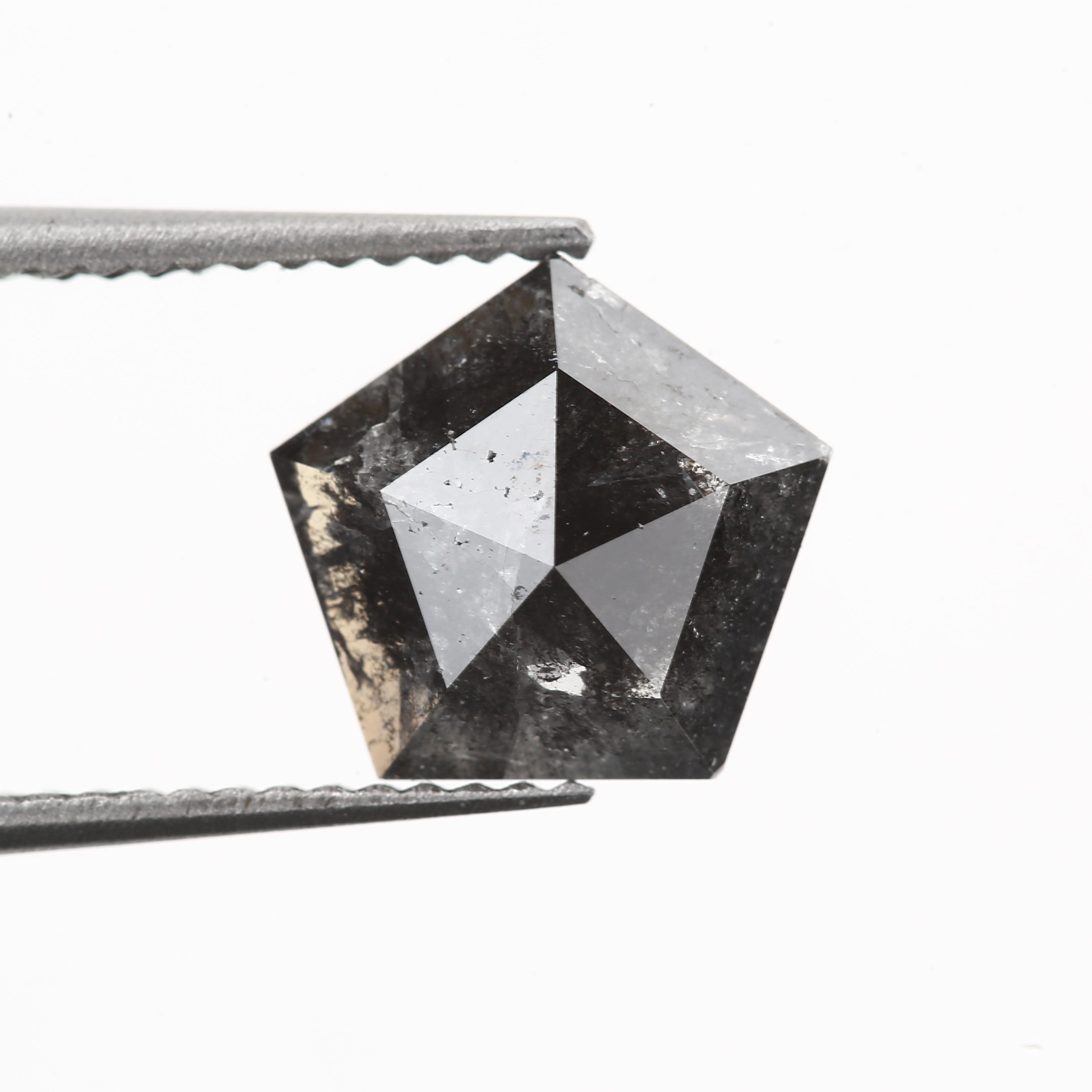 black natural diamond pentagon salt and pepper