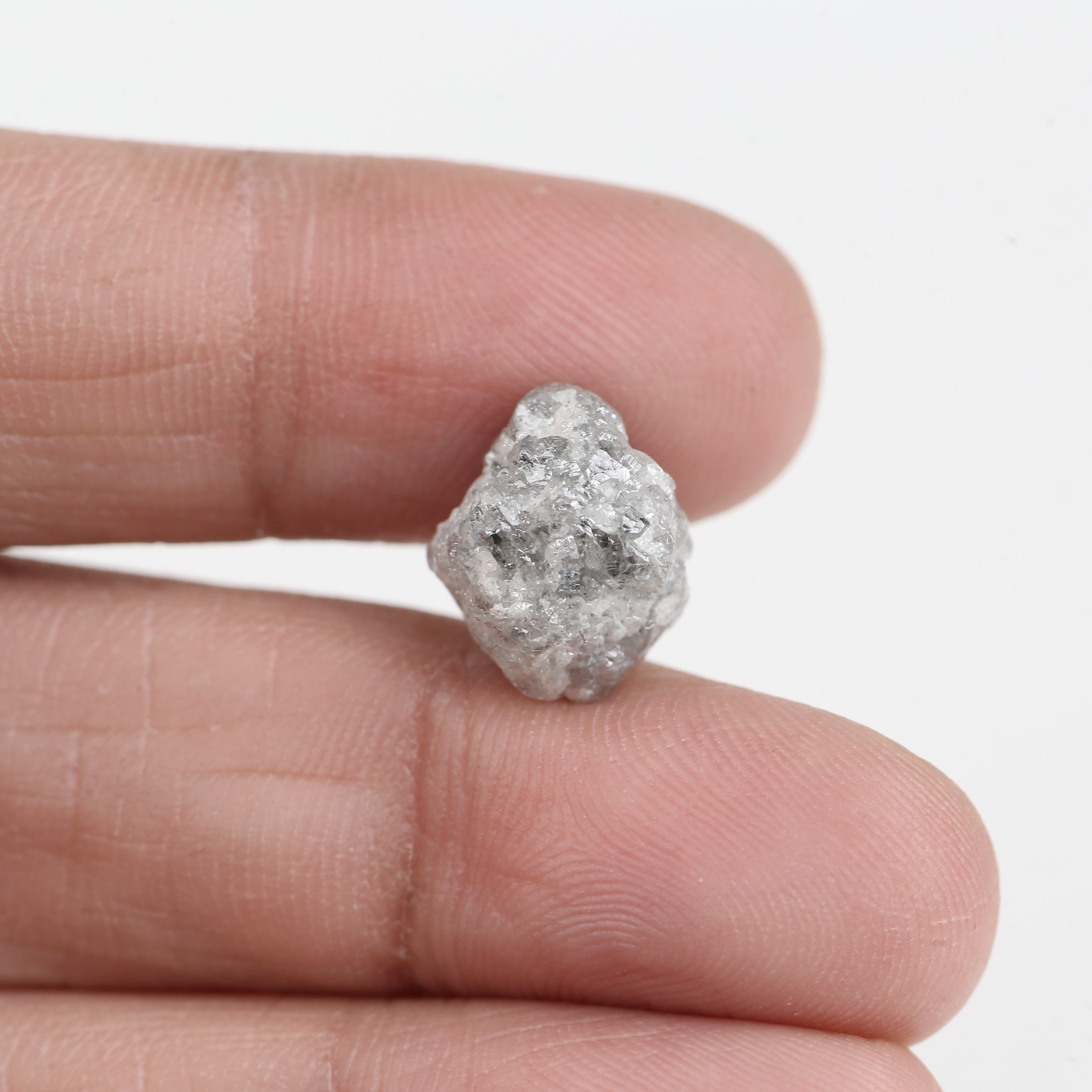 8.29 Carat Natural Rough Uncut Raw Gray Diamond 12.15 MM