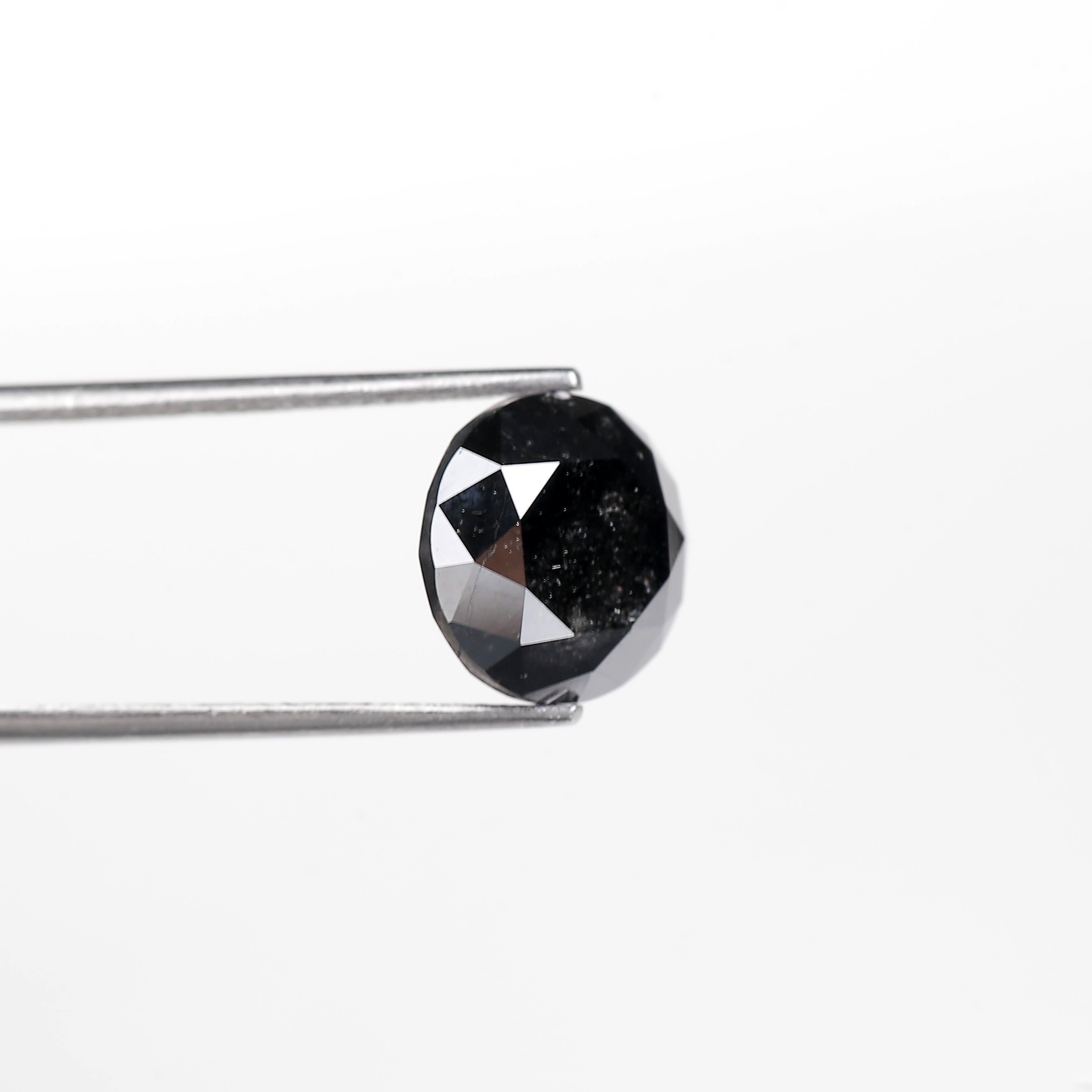 6.11 Carat Natural Round Cut Black Diamond 10.80 MM